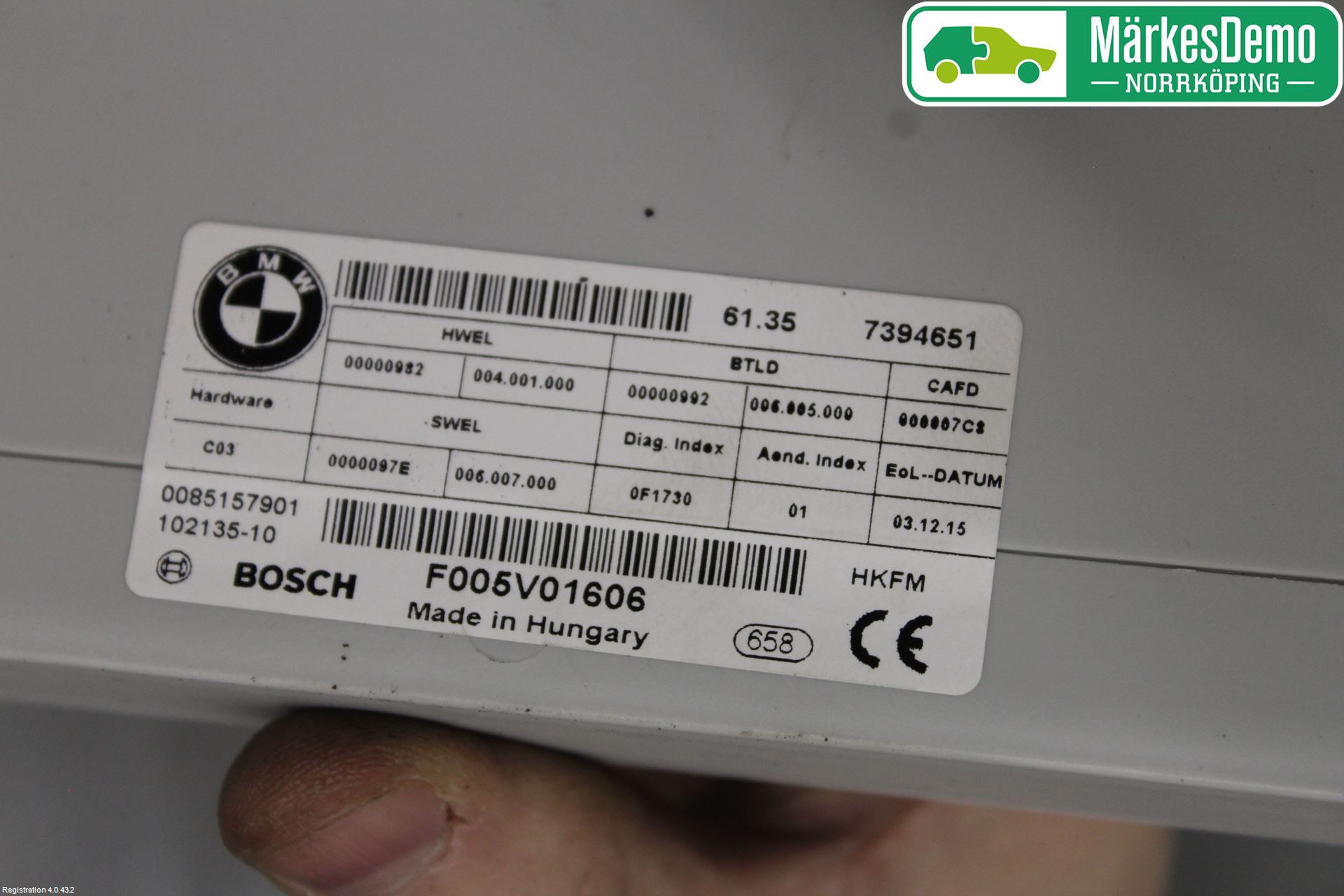 BMW 5 F10/F11/F18 09-17 Styreenhet Klima