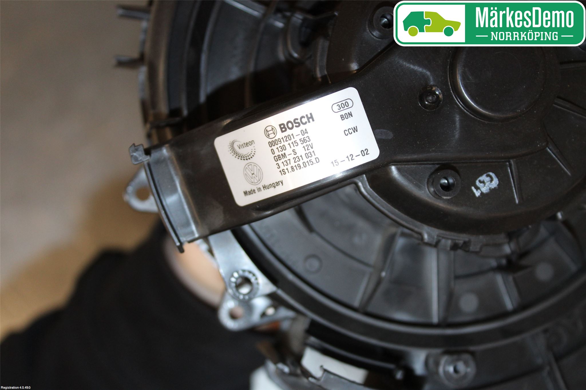 Volkswagen VW UP! / E-UP! Varmeapparat Viftemotor