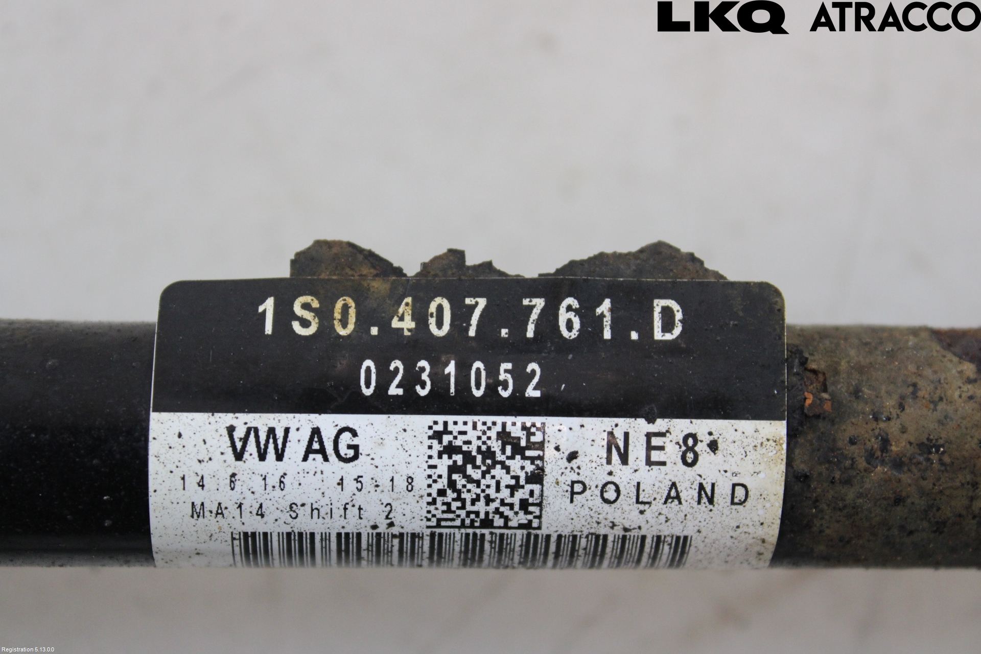 Volkswagen VW UP! / E-UP! Drivaksel Foran Kompl Venstre