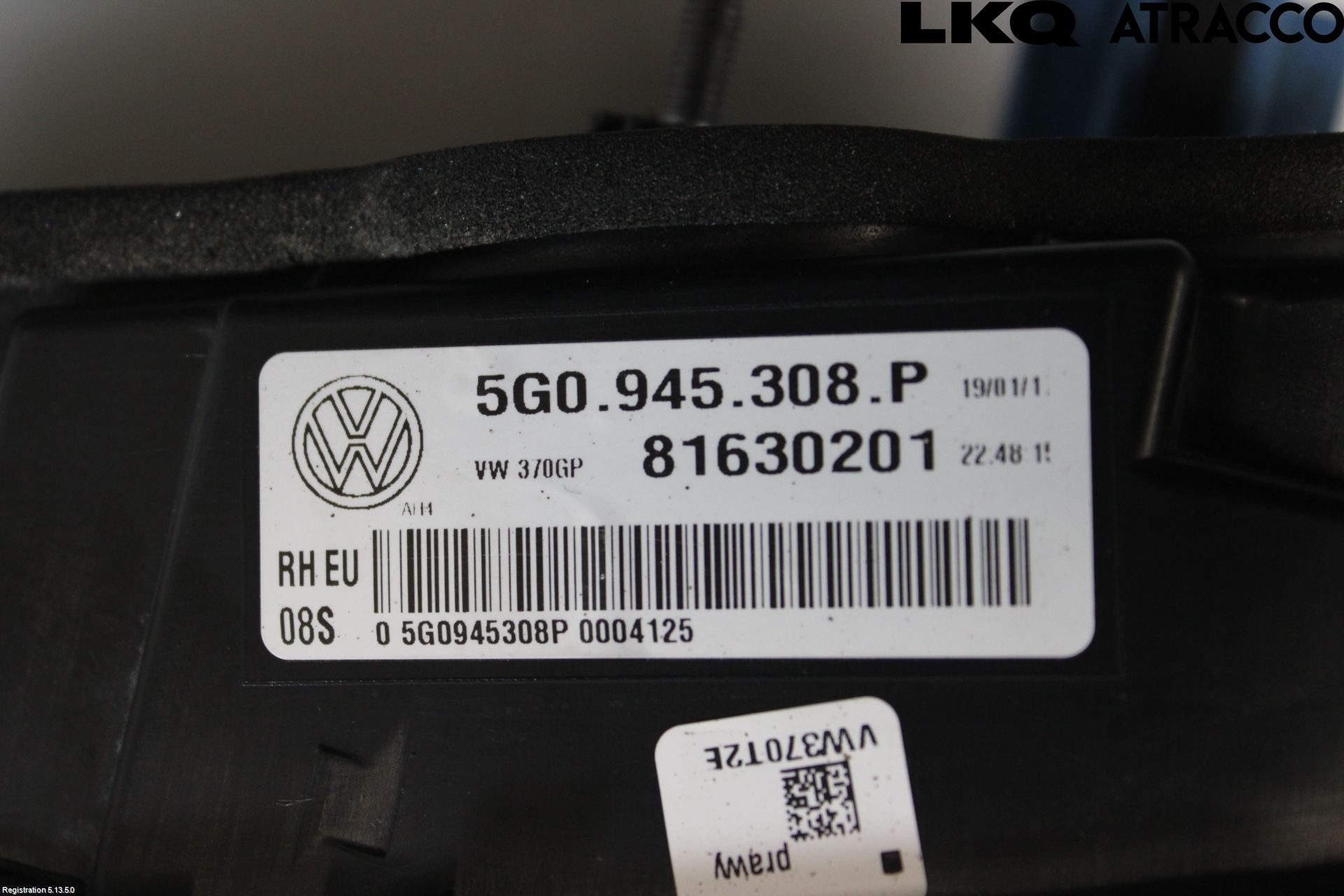 Volkswagen VW GOLF / E-GOLF VII 13-20 Baklykt Høyre  På Luke(Indre)
