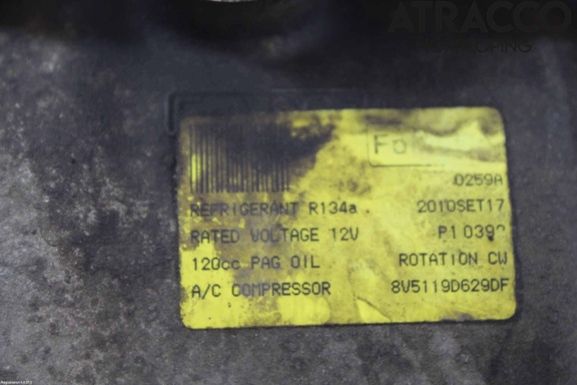 Ford FIESTA 09-12 Varme Ac Kompressor