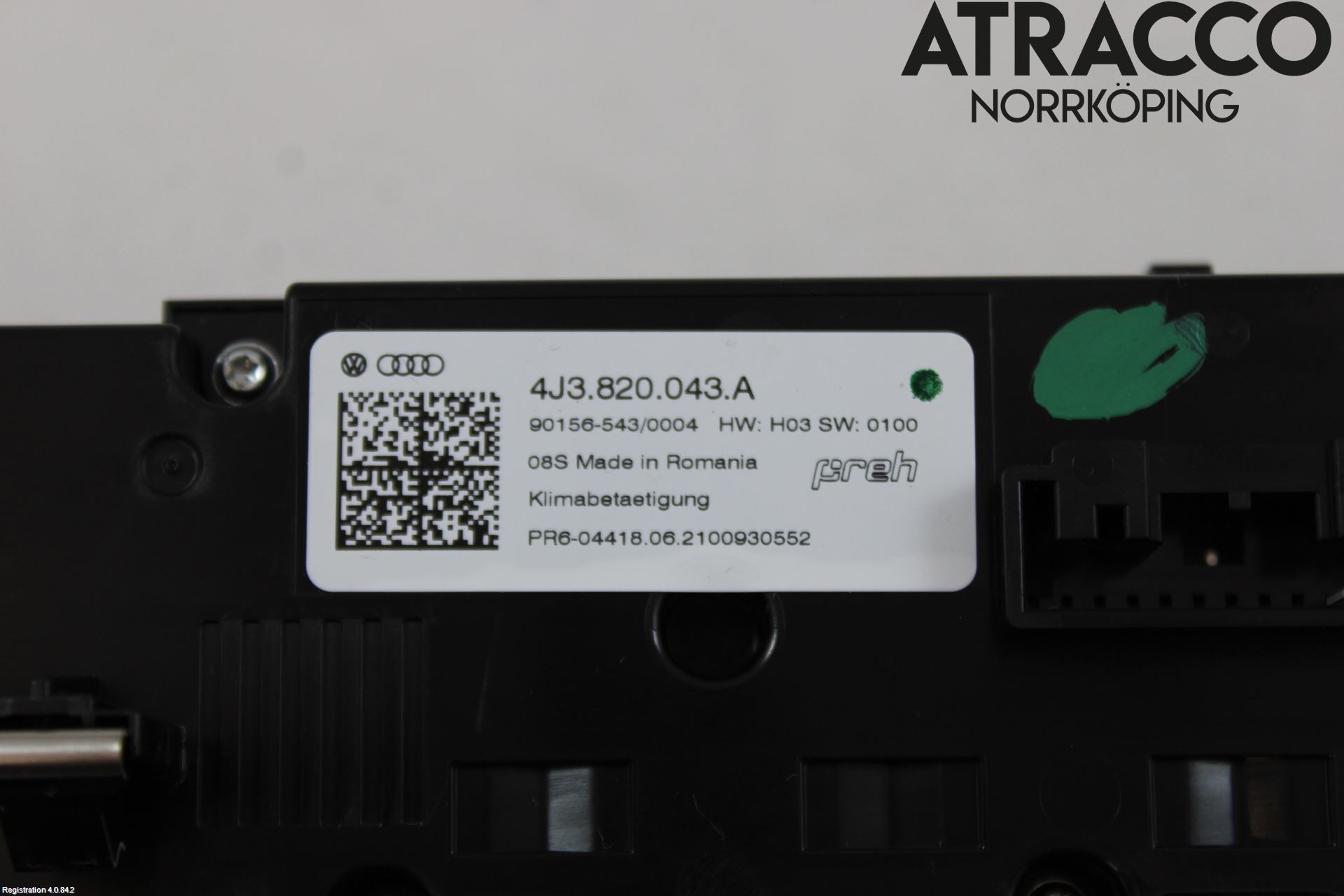 Audi E-TRON GT FW 21- Varmeapparat Panel(Regulering)
