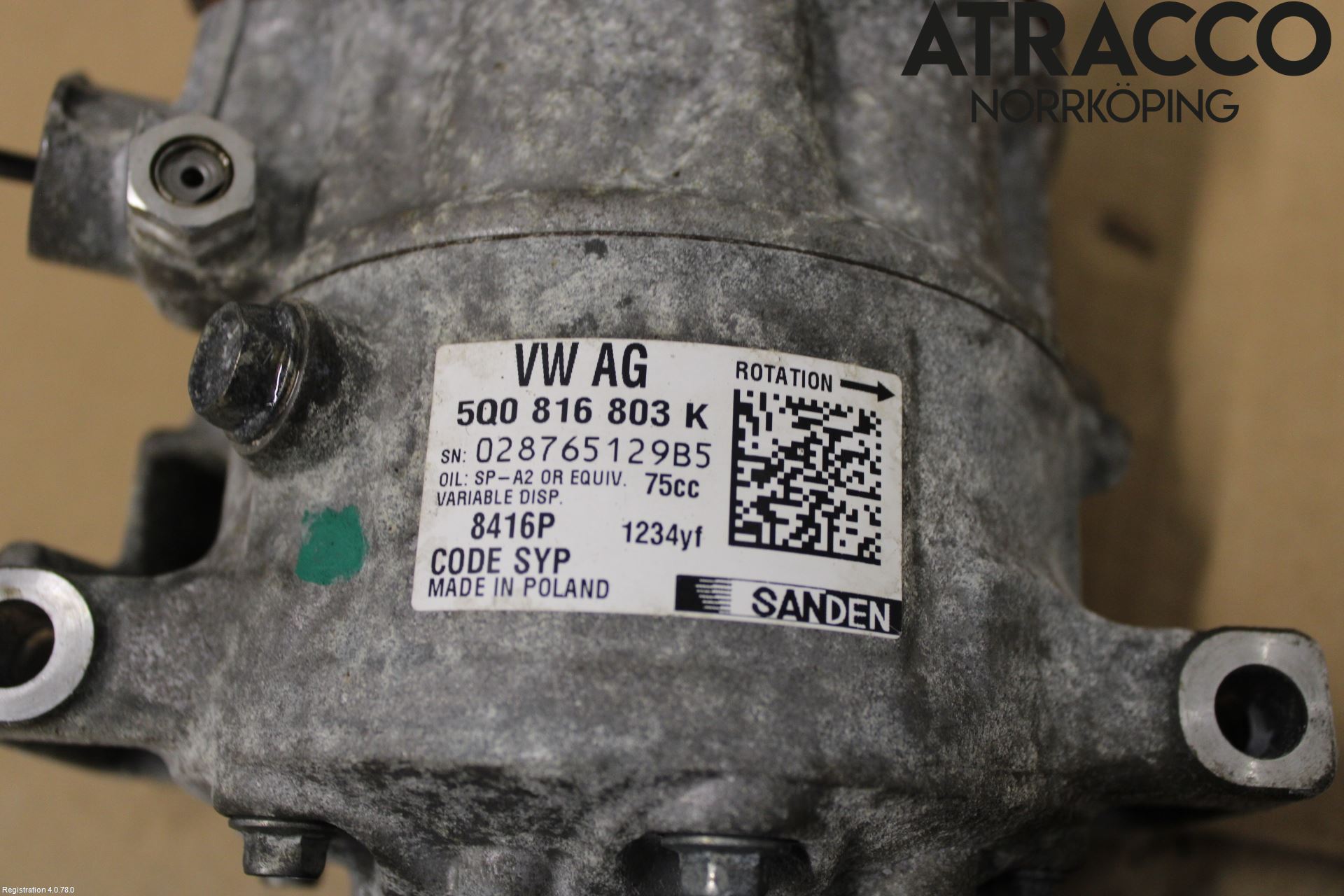 Volkswagen VW PASSAT 15-19 Varme Ac Kompressor