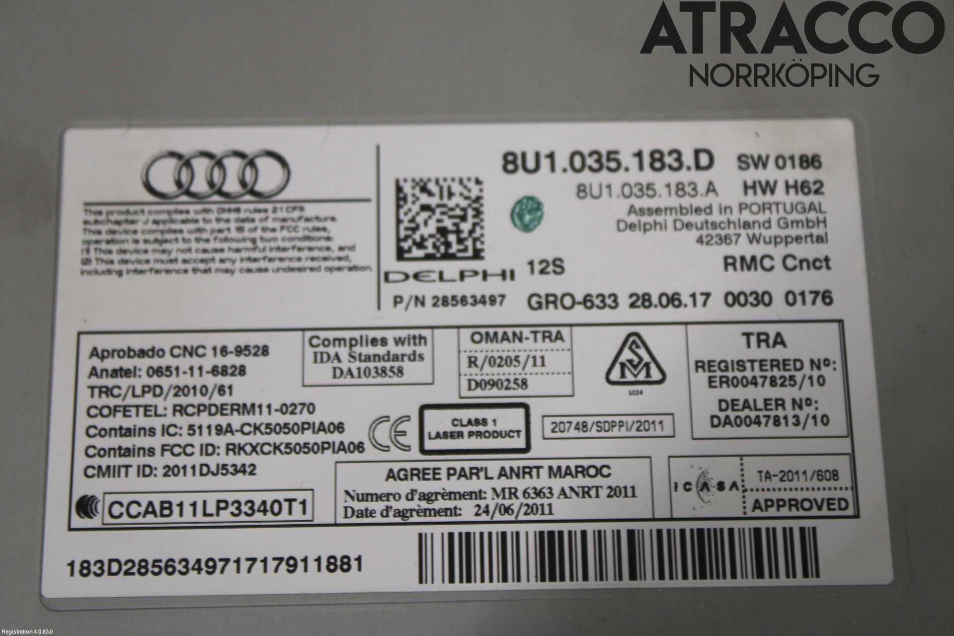 Audi Q3 8U 12-18 Stereo Radio Med Cd