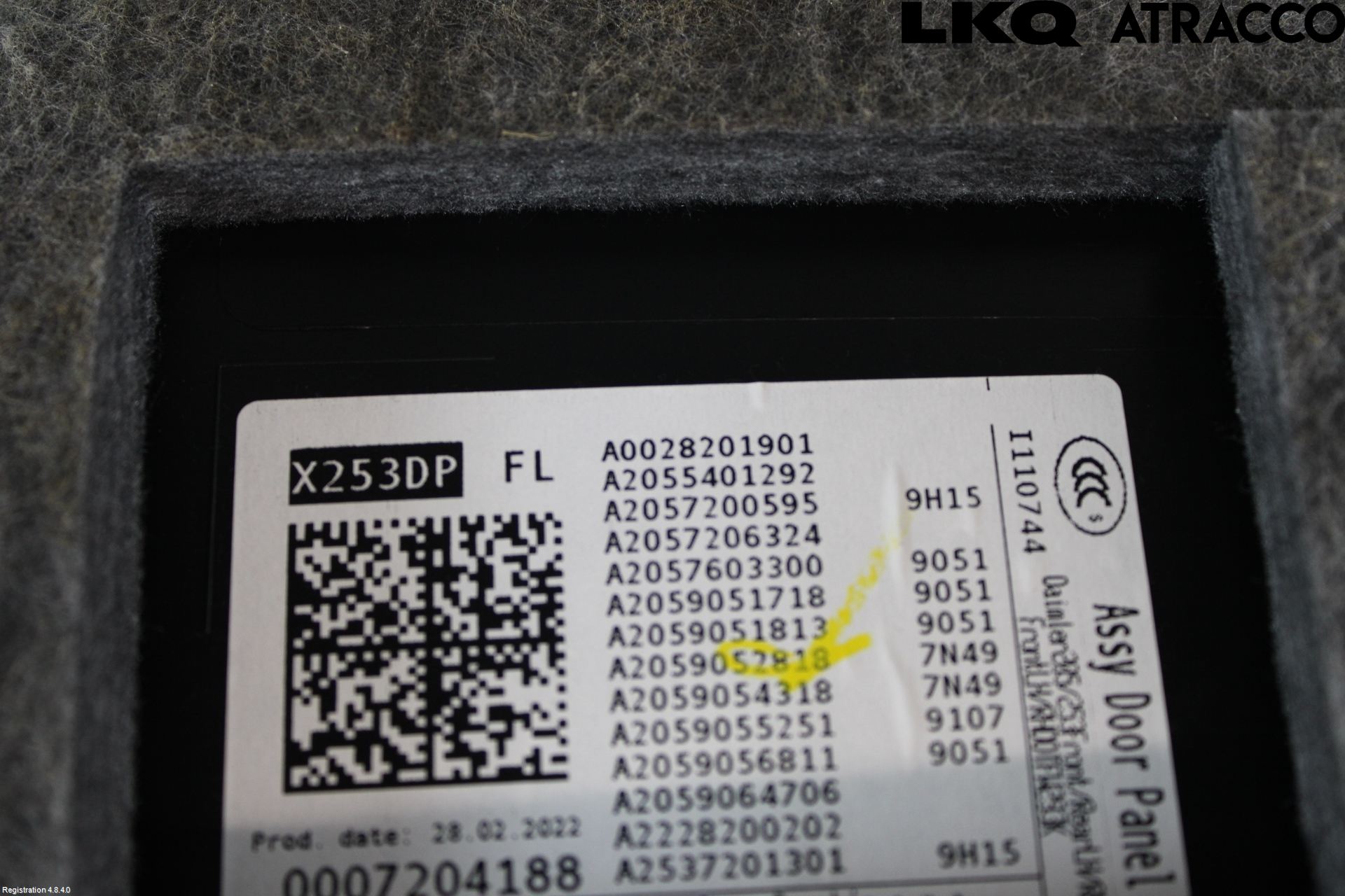 Mercedes-Benz MB GLC-KLASS (X253/C253) 15-22 Innr Dørtrekk Venstre