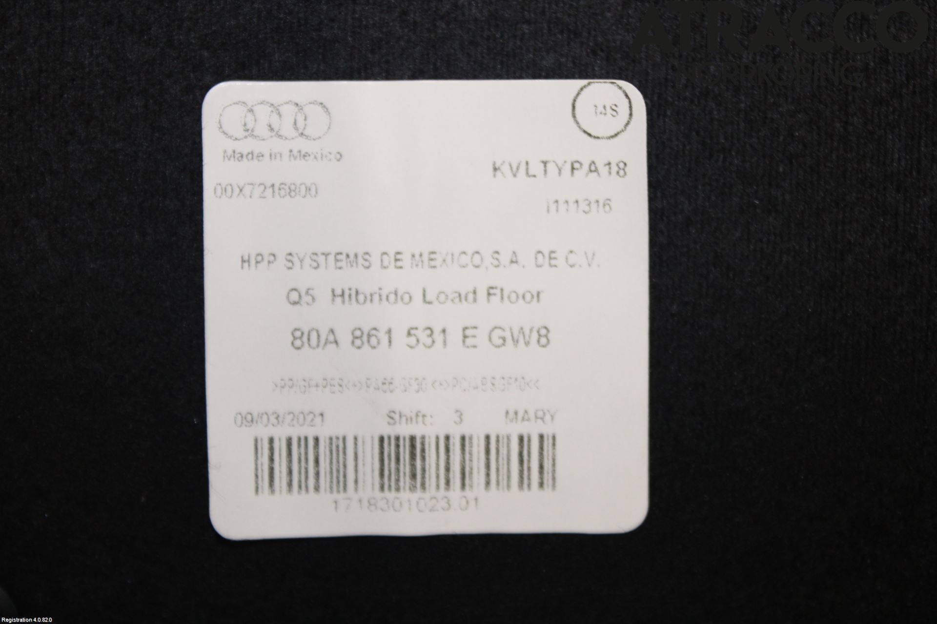 Audi Q5/SQ5 17- Bakluke Bun (Utgår 5023)