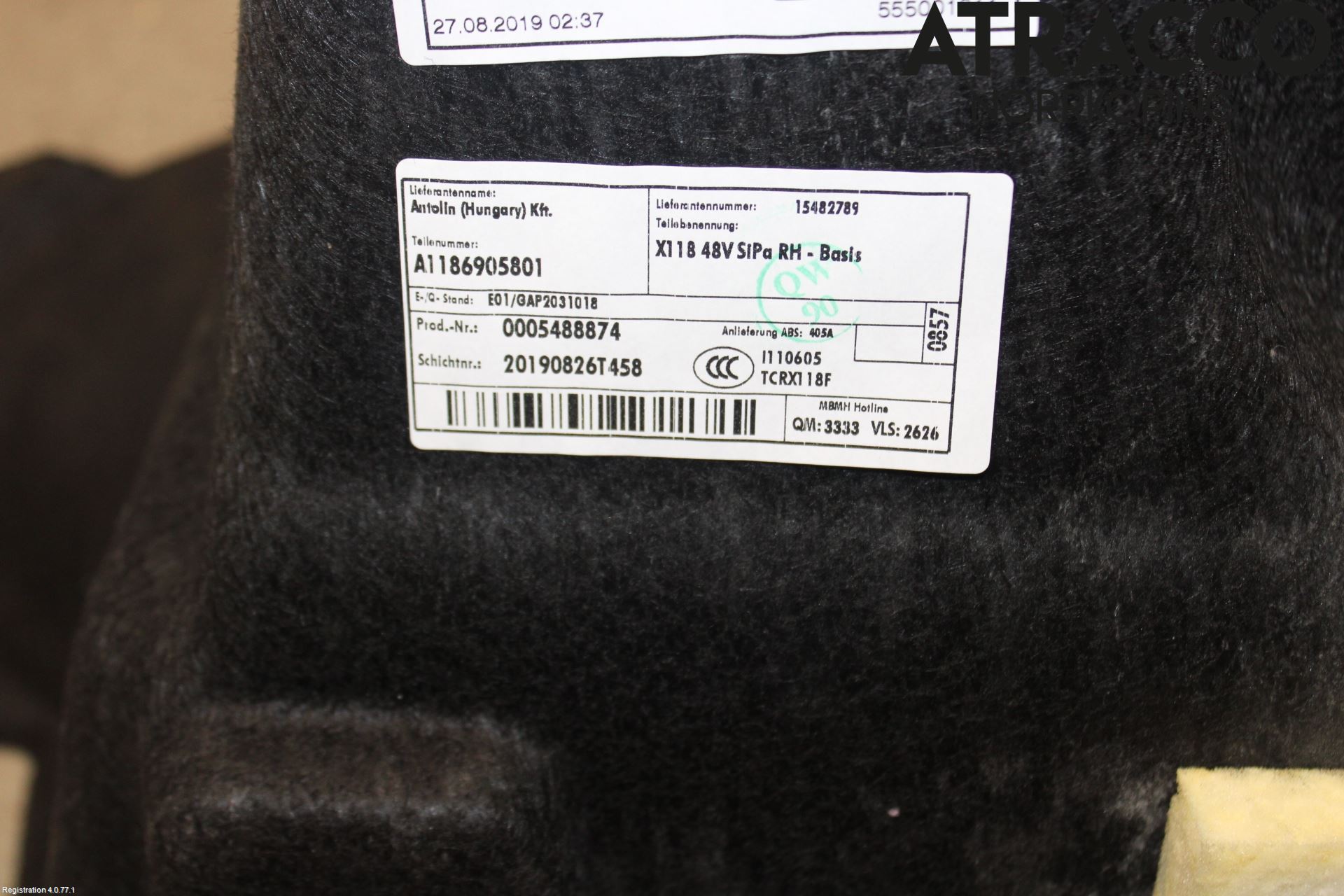 Mercedes-Benz MB CLA-KLASS (C118/X118) 19- Innr Bakluketrekk