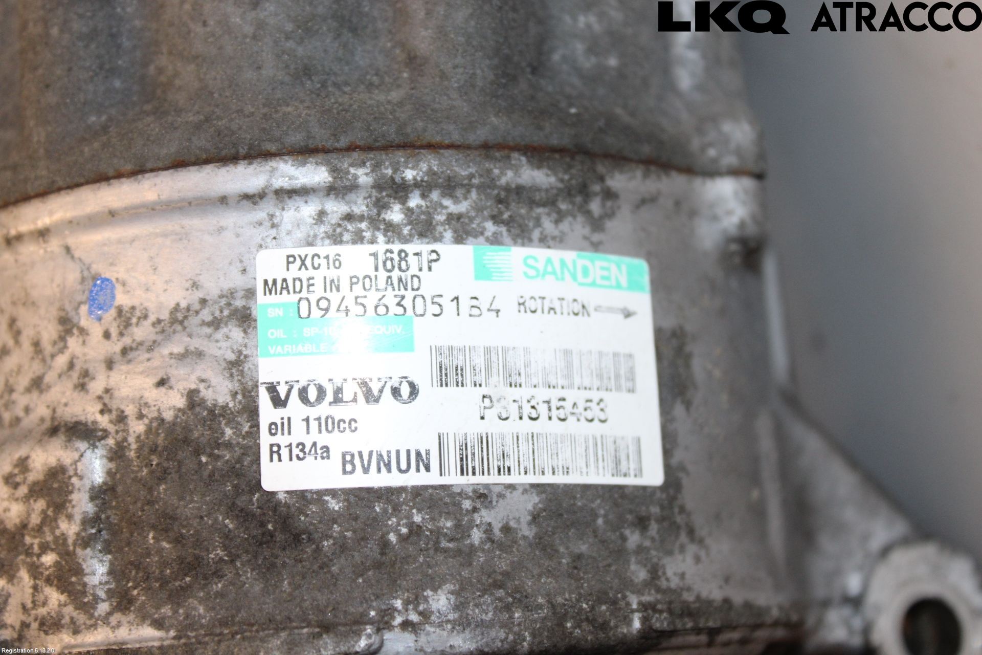Volvo XC70 08-13 Varme Ac Kompressor