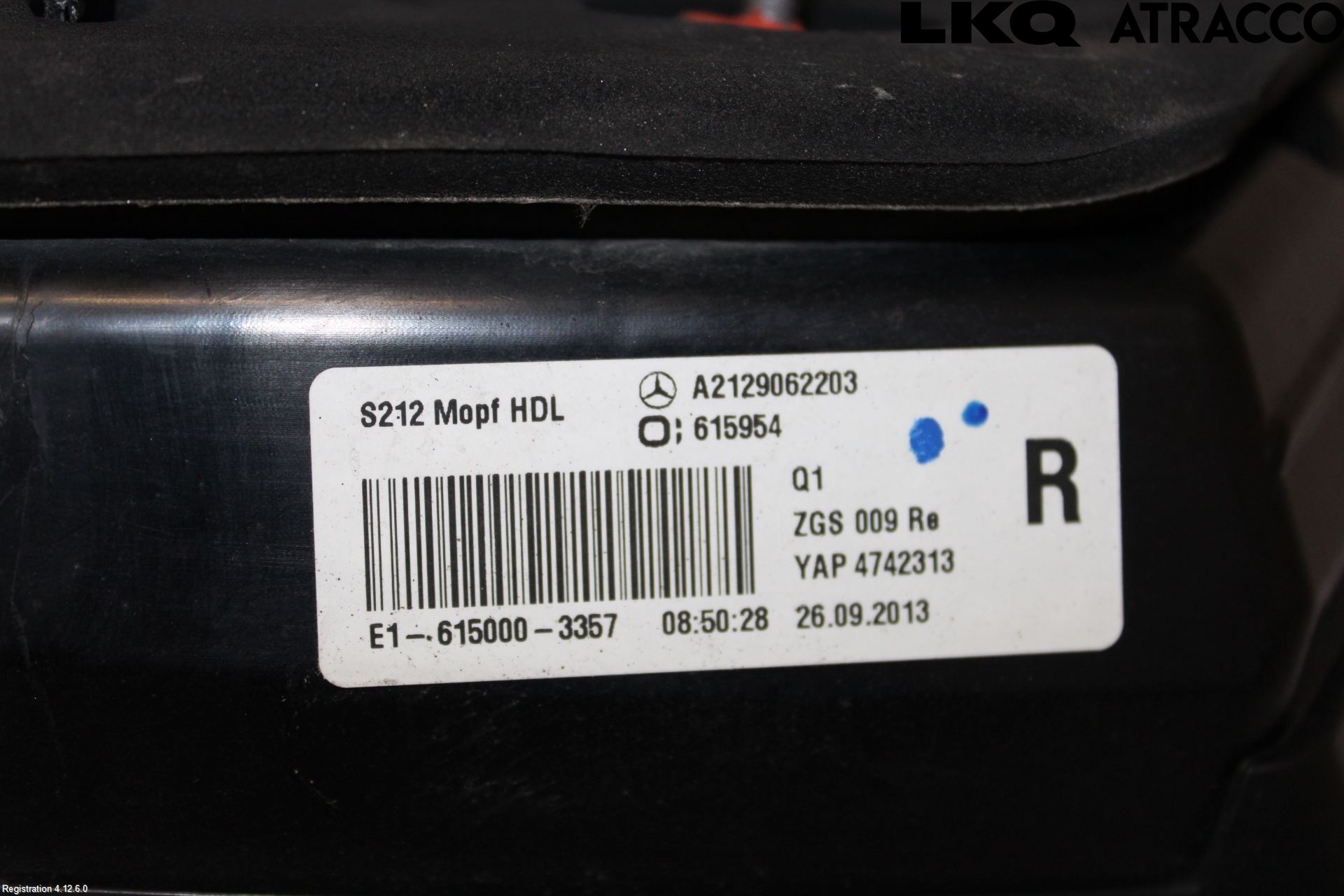 Mercedes-Benz MB E-KLASS (W212) 09-16 Baklykt Høyre  På Luke(Indre)