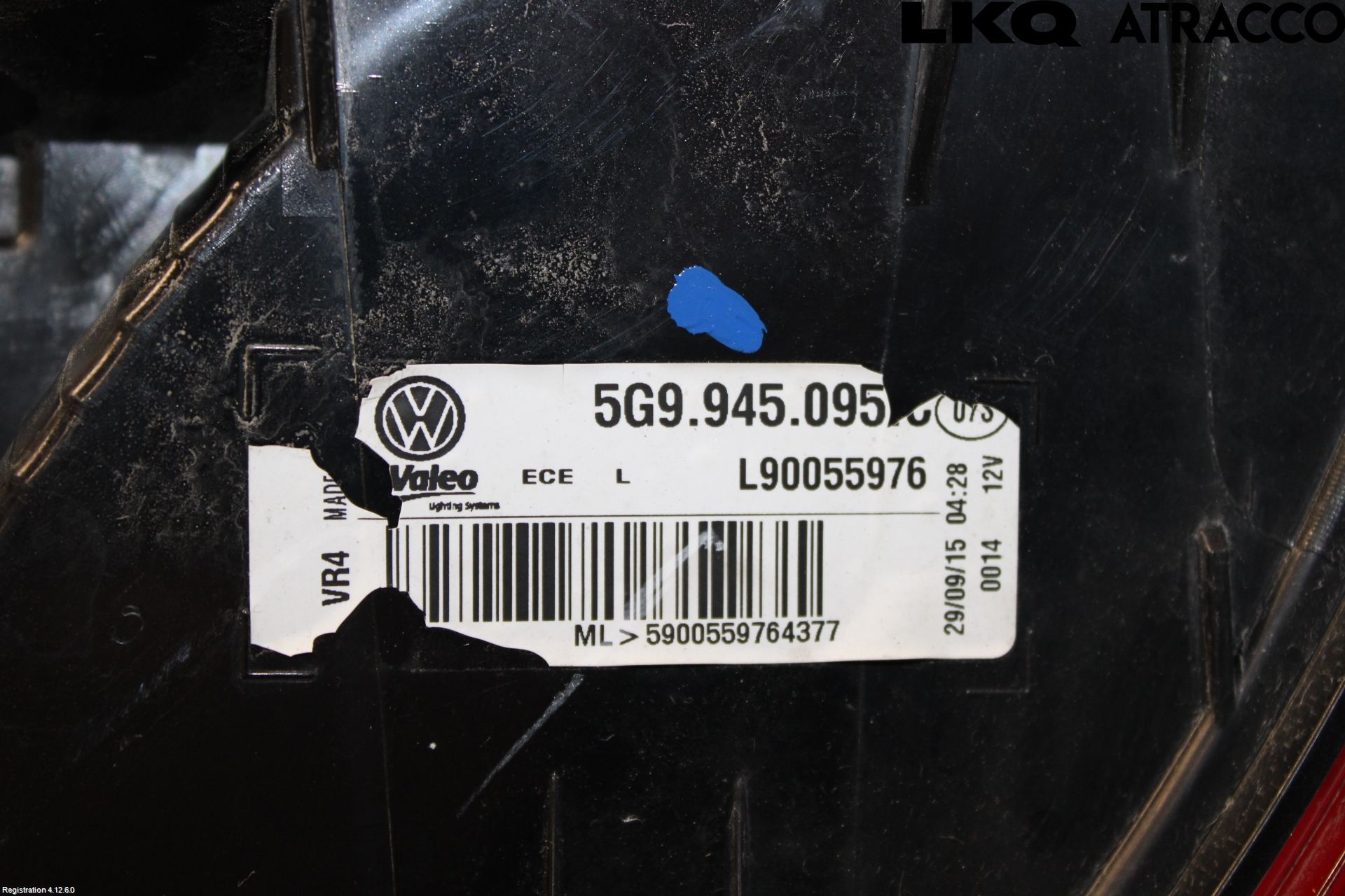 Volkswagen VW GOLF / E-GOLF VII 13-20 Baklykt Venstre