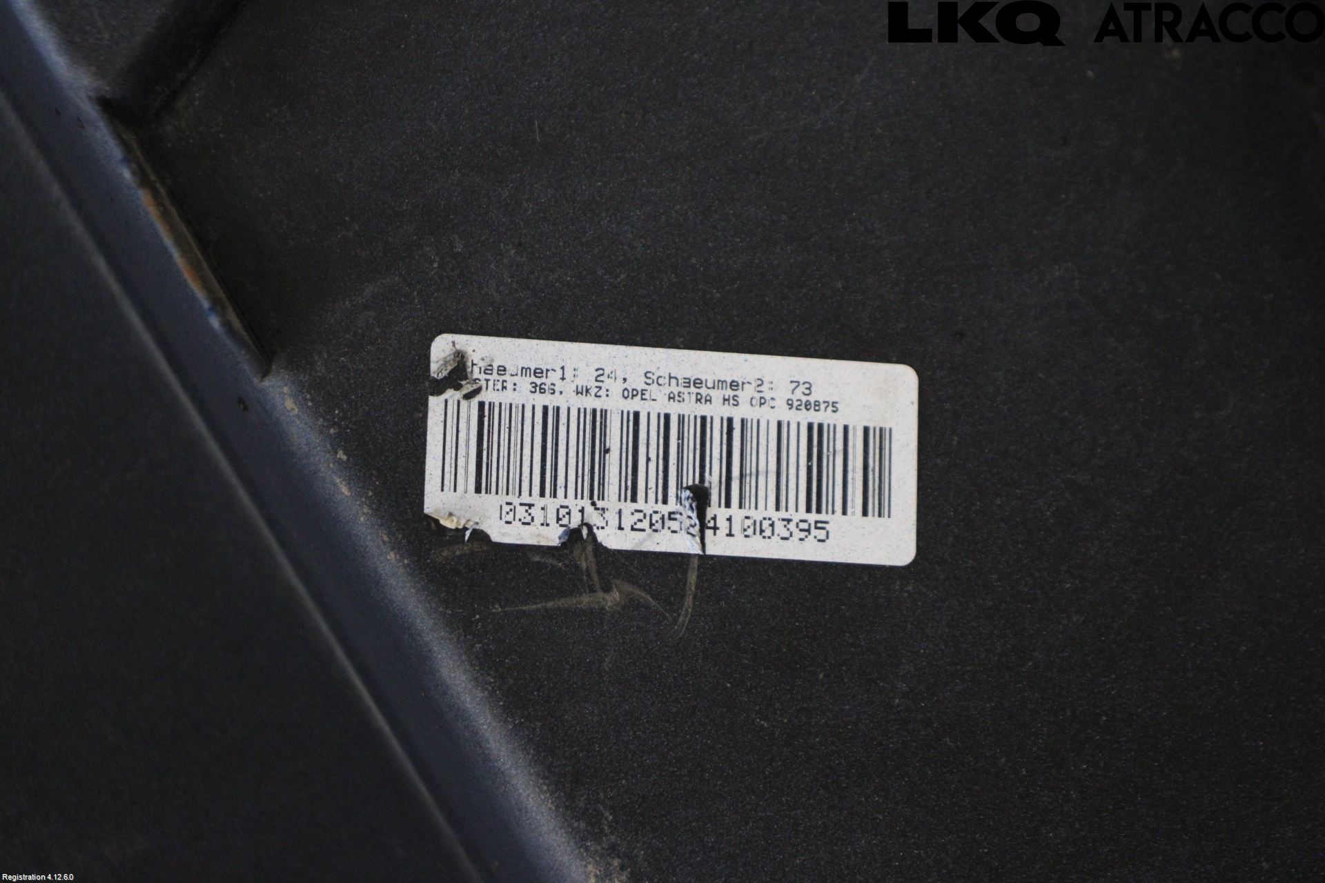 Opel ASTRA J 10-15 Støtfanger Bak Overtrekk