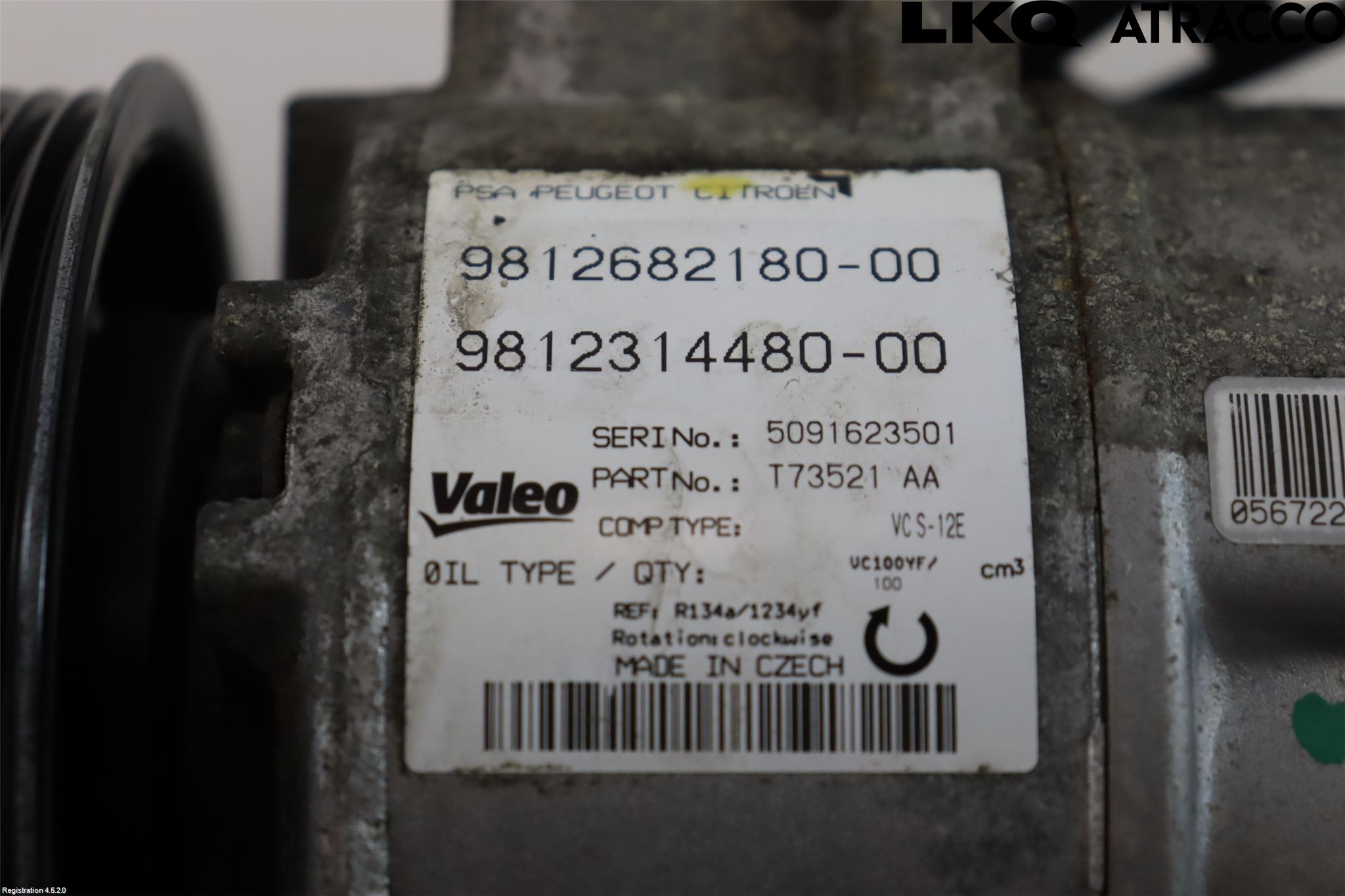 Citroen C4 PICASSO 14-18 Varme Ac Kompressor