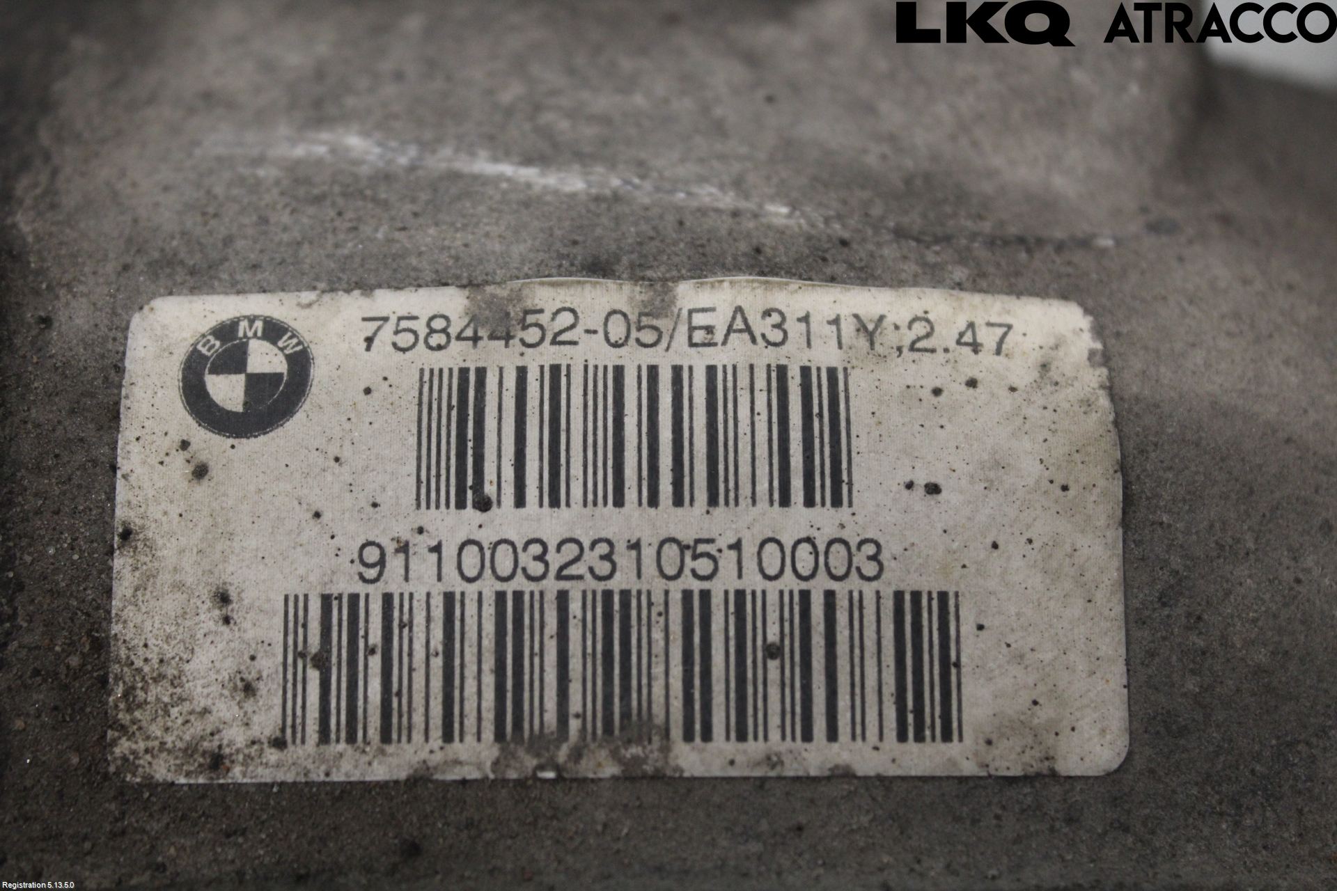 BMW 5 F10/F11/F18 09-17 Bakaksel Kardang Bak -Diff