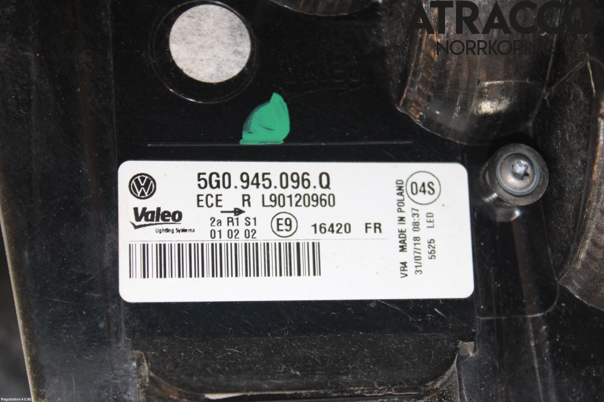 Volkswagen VW GOLF / E-GOLF VII 13-20 Baklykt Høyre