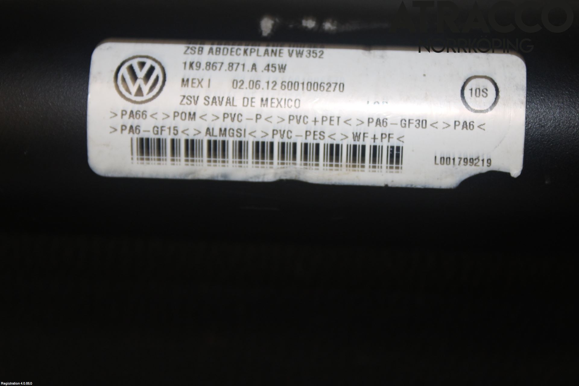 Volkswagen VW GOLF VI 09-13 Innr Innsyn Beskytelse Stv