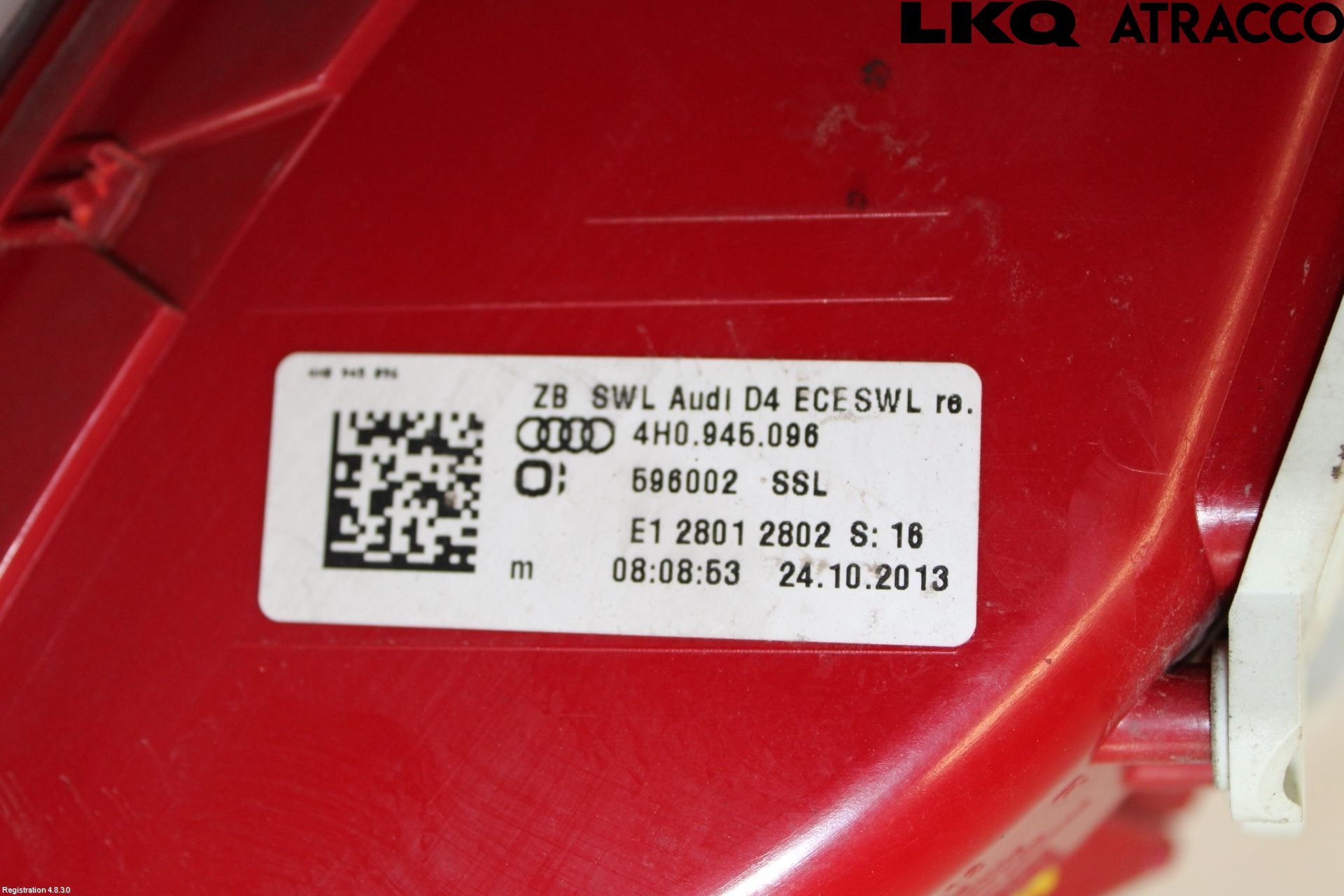 Audi A8/S8 4H 10-17 Baklykt Høyre