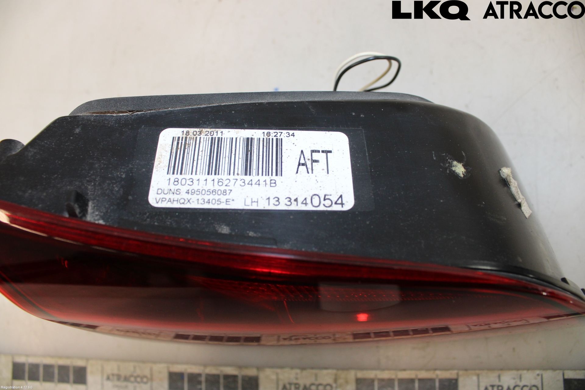 Opel ASTRA J 10-15 Baklykt Venstre  På Luke(Indre
