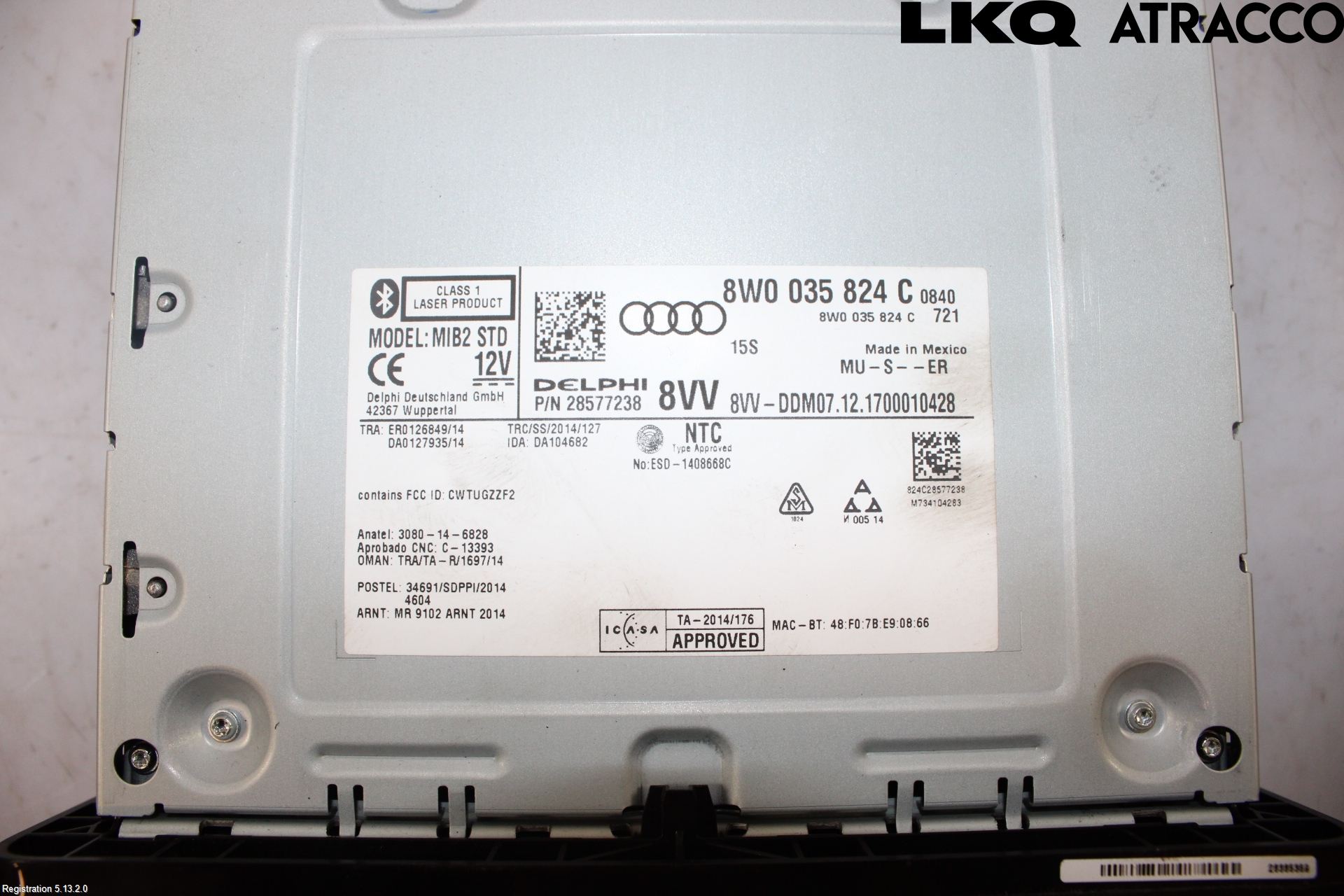 Audi Q5/SQ5 17- Stereo Radio Med Cd