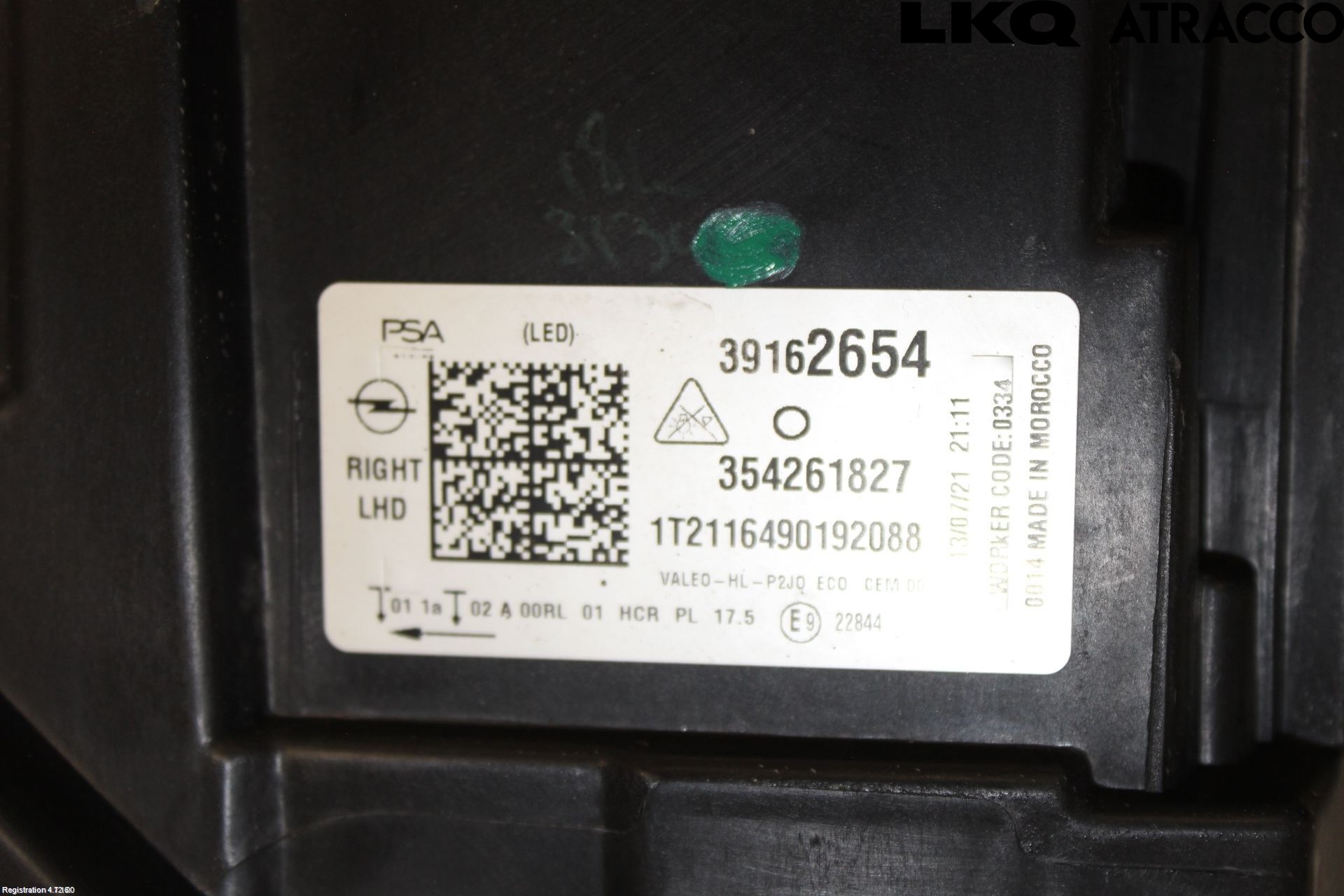 Opel CORSA F, CORSA-E 20- Frontlykt Høyre
