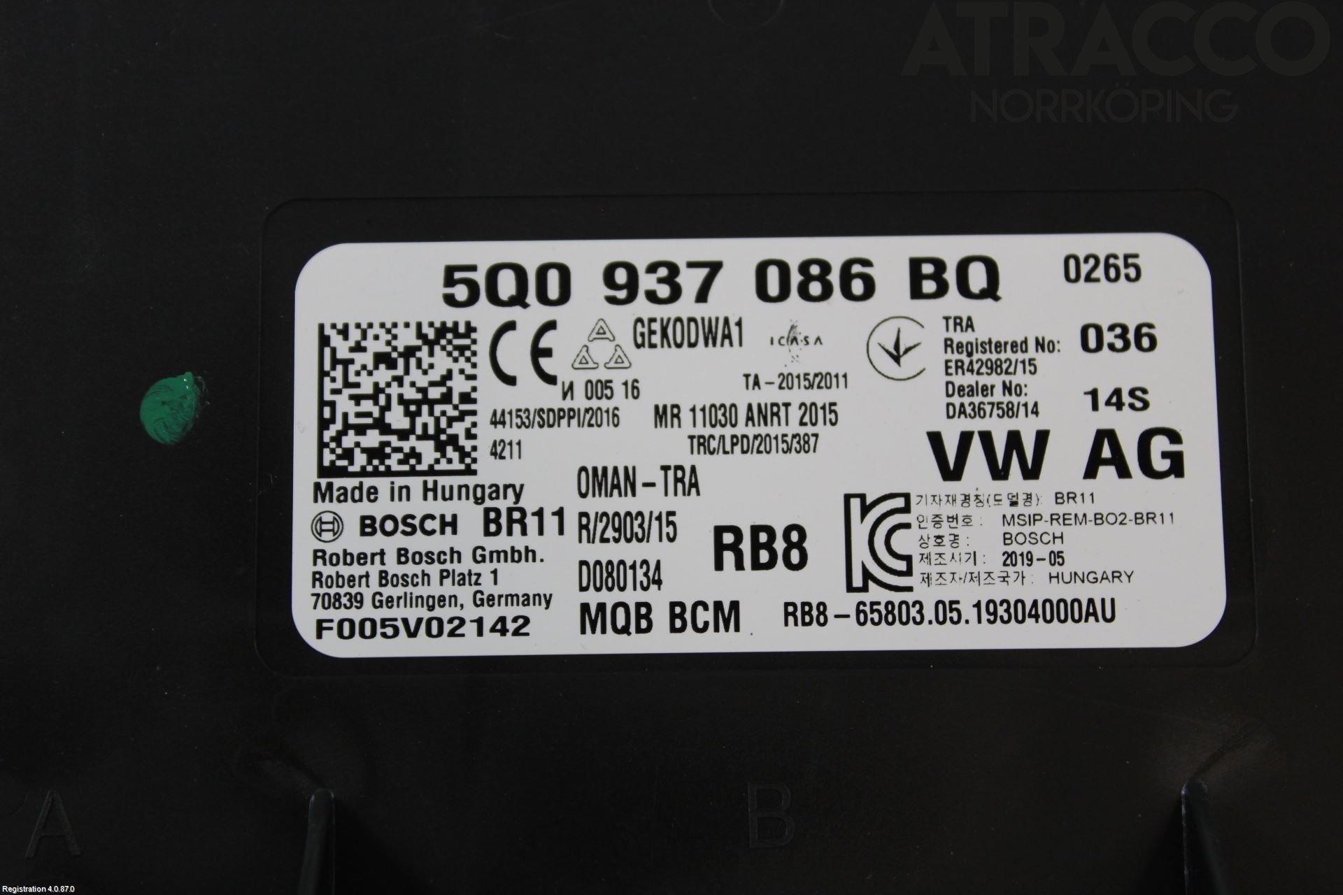 Volkswagen VW GOLF / E-GOLF VII 13-20 Styreenhet Klima