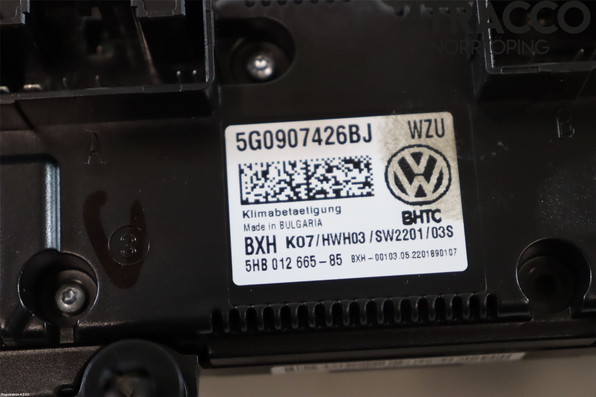 Volkswagen VW T-ROC 18- Varmeapparat Panel(Regulering)