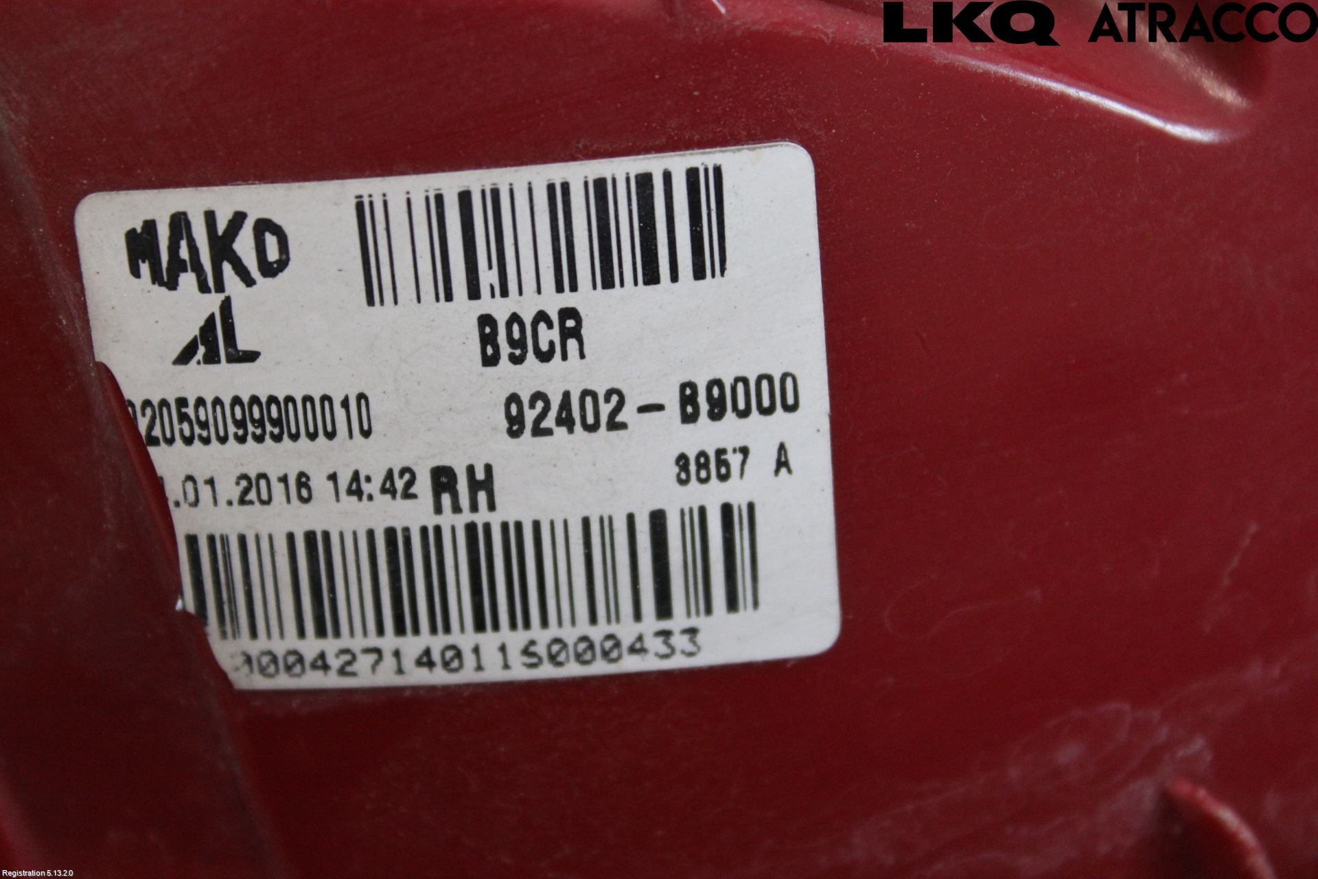 Hyundai i10 BA 14-16 Baklykt Høyre