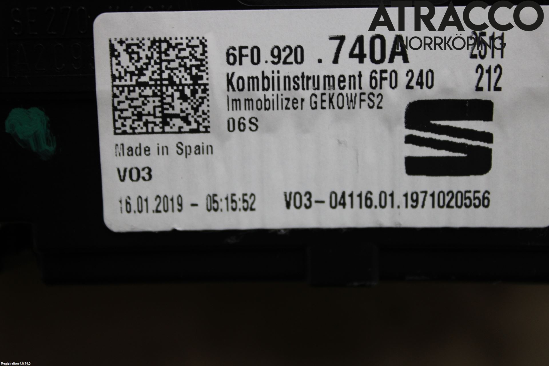 Seat IBIZA V 17-20 Instr Kombinert