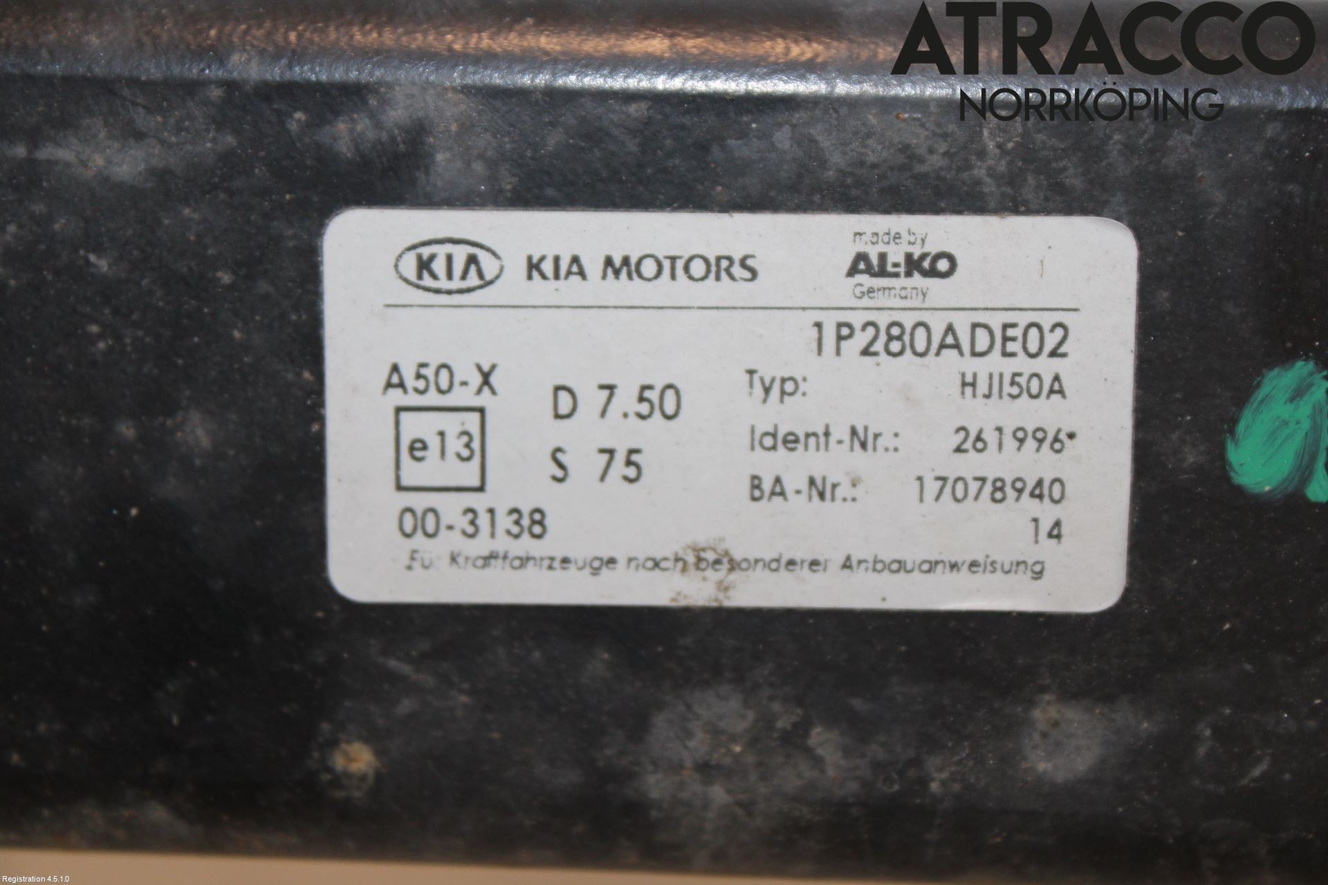 Kia VENGA 10-19 Tilhengerfeste