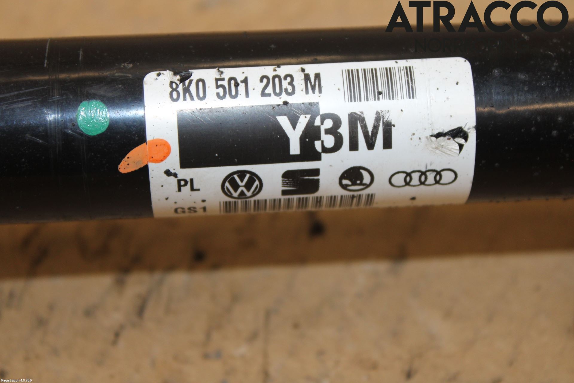 Audi A4 12-15 Drivaksel Bak Kompl Venstre