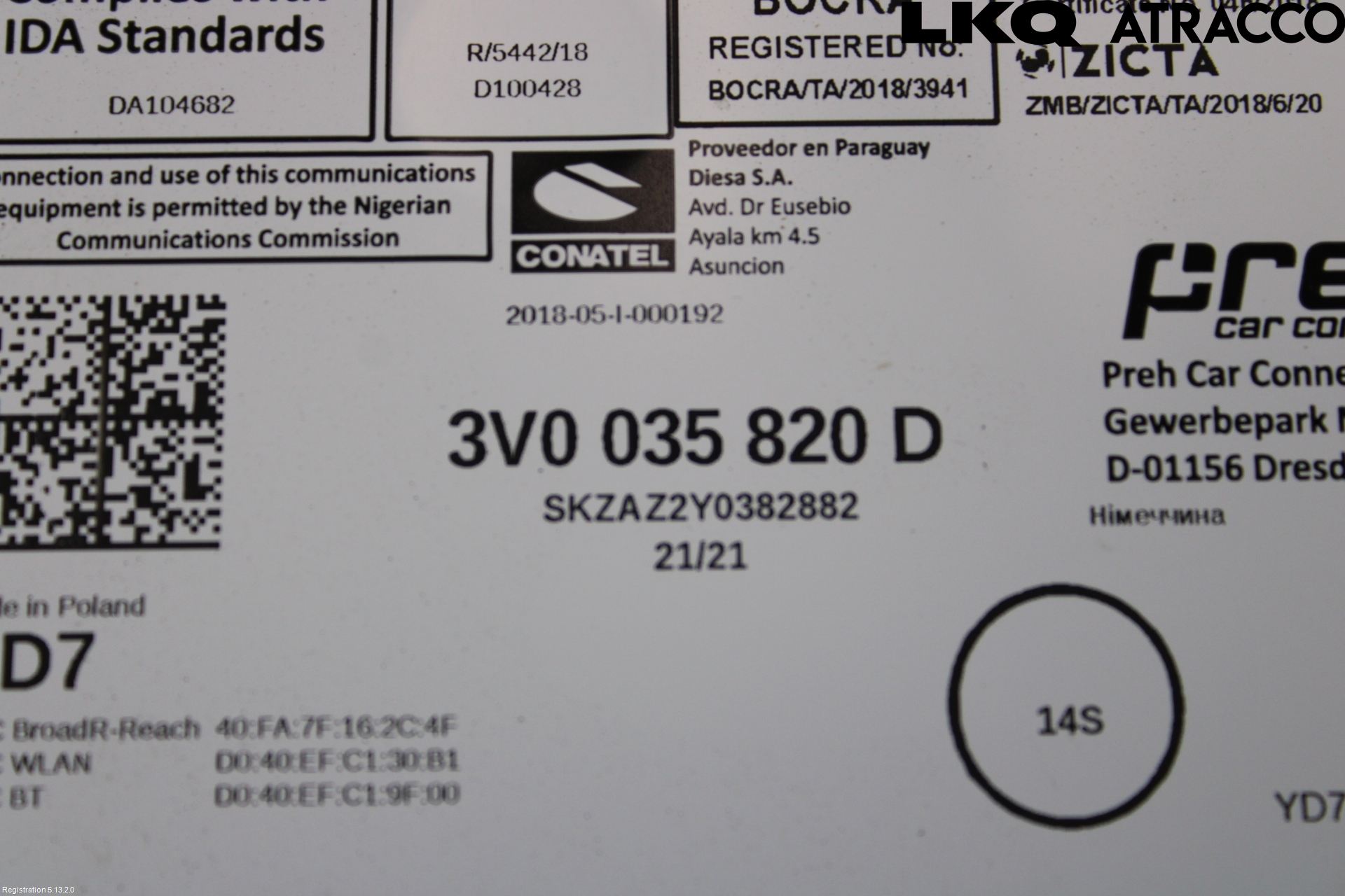 Skoda SUPERB 16-24 Stereo Radio Med Cd