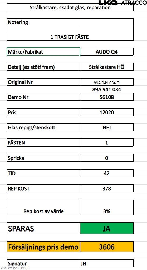 Audi Q4 E-TRON FZ 22- Frontlykt Høyre