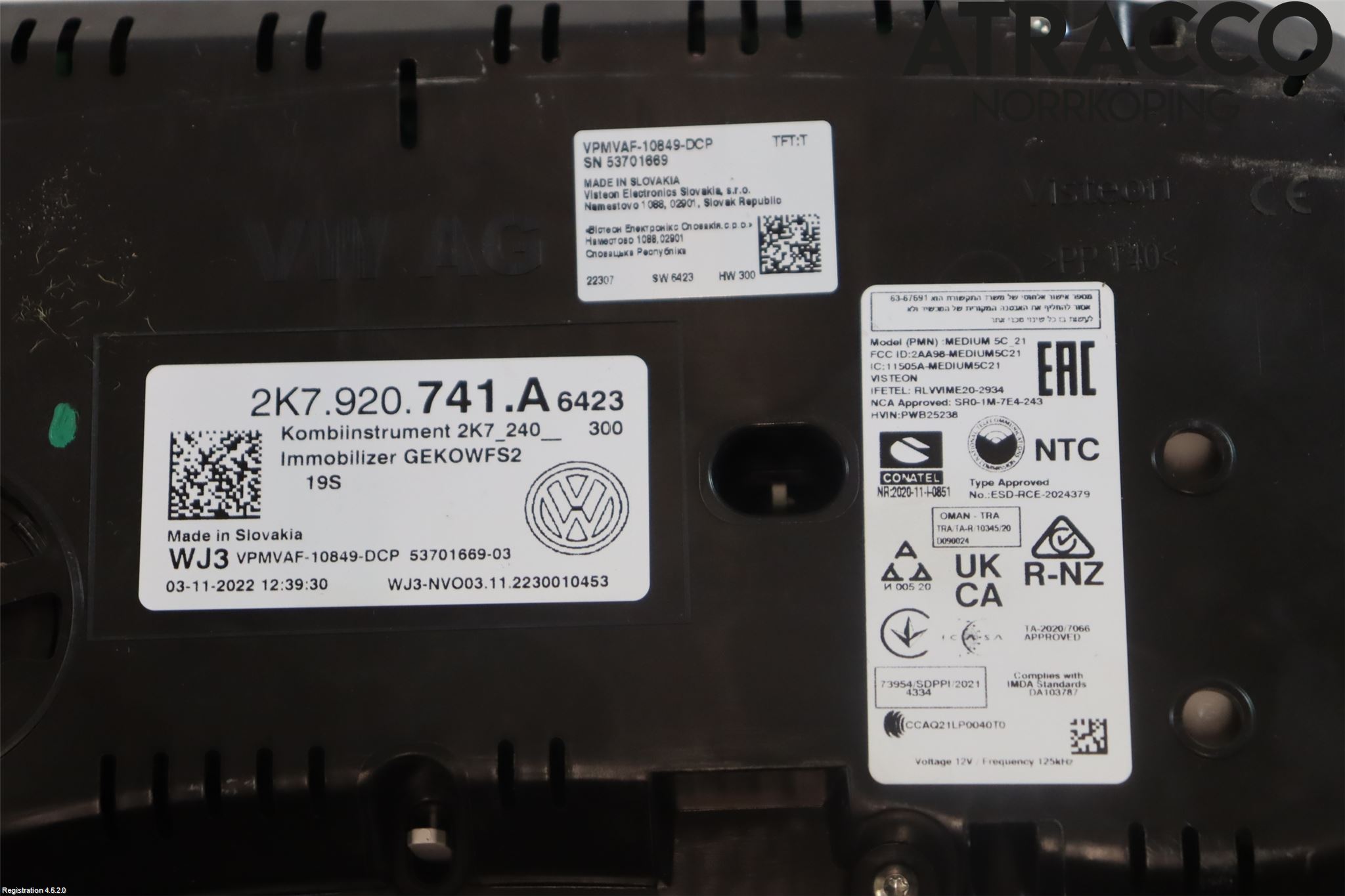 Volkswagen VW CADDY 21- Instr Kombinert