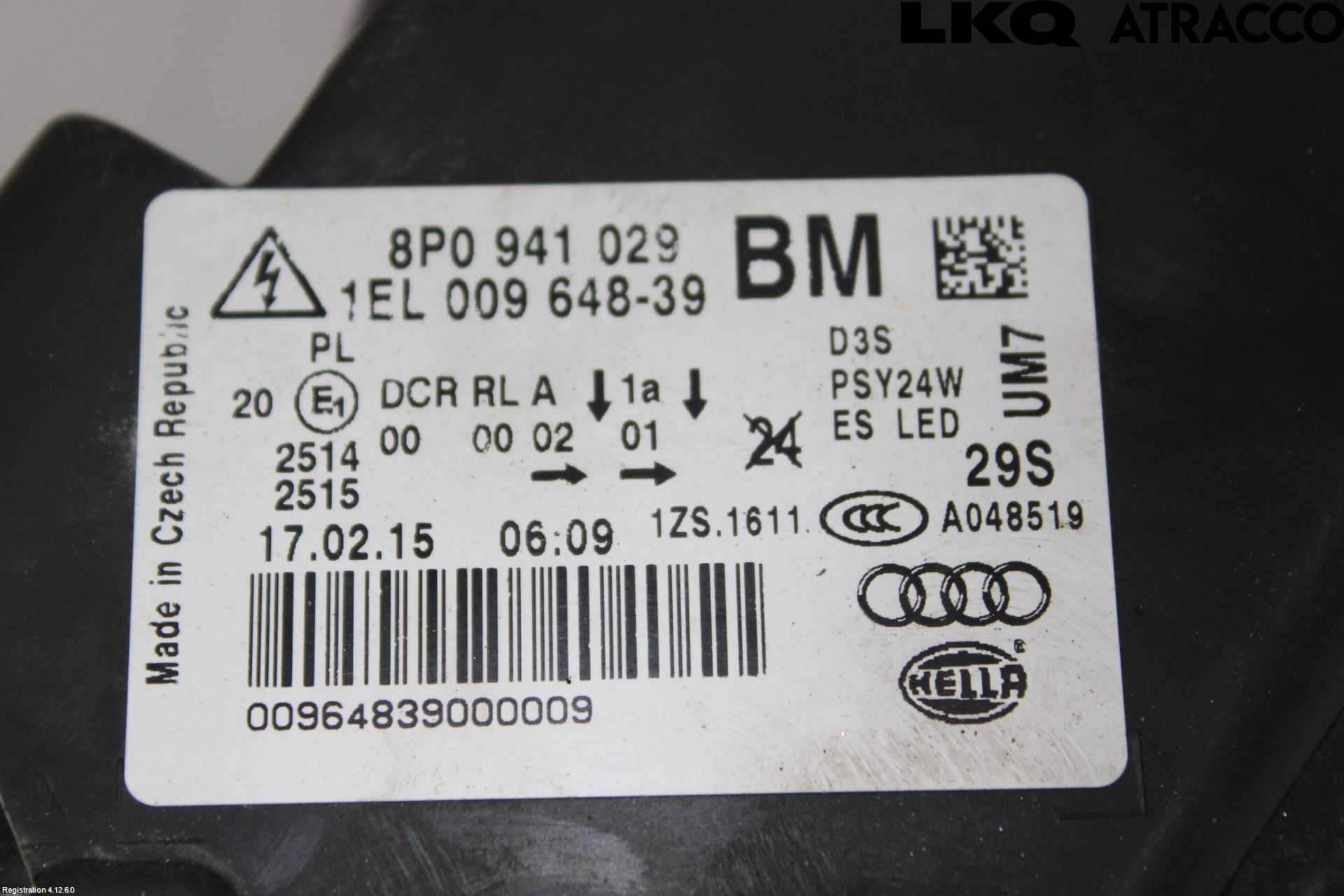 Audi A3/S3 05-13 Frontlykt Venstre