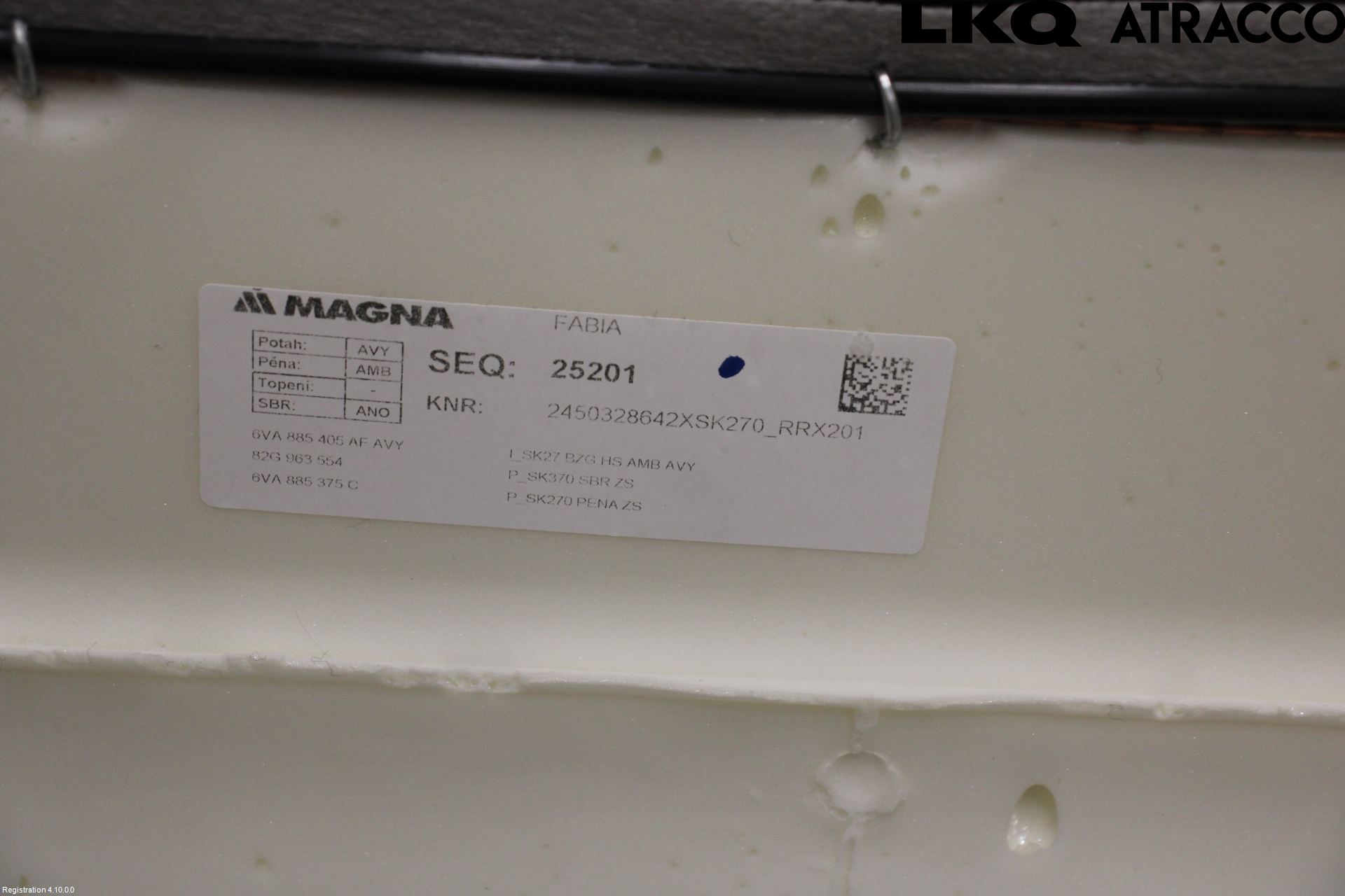 Skoda FABIA 22- Innr Sete Bak Sittepute