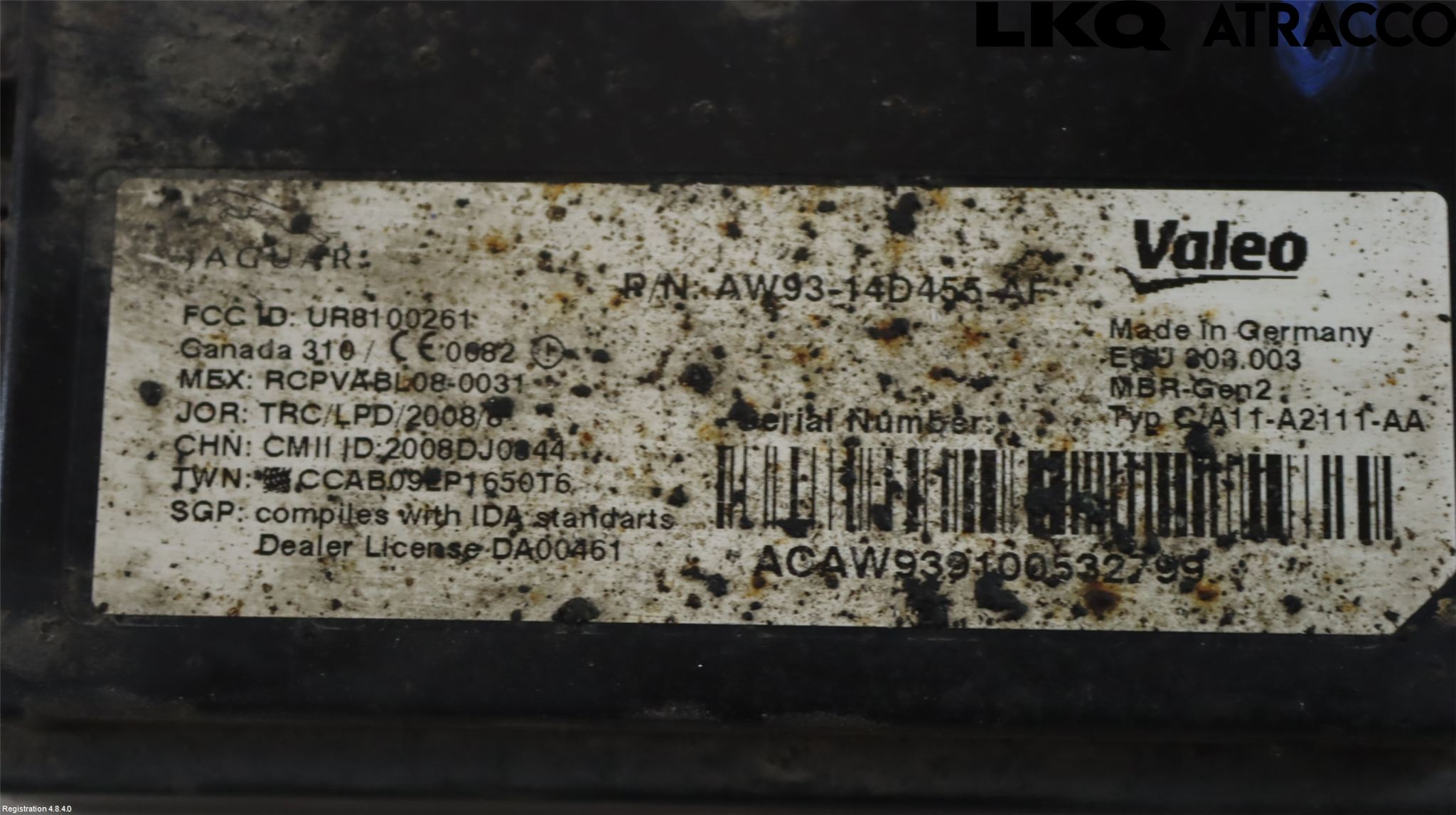 Jaguar XJ X351        10- Sensor Kollisjonsbeskyttelse