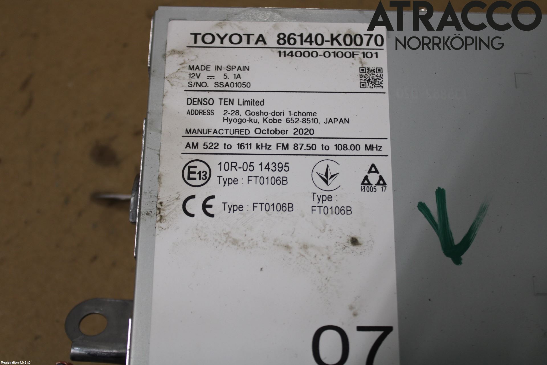 Toyota YARIS XP21 20- Stereo Radio Med Cd