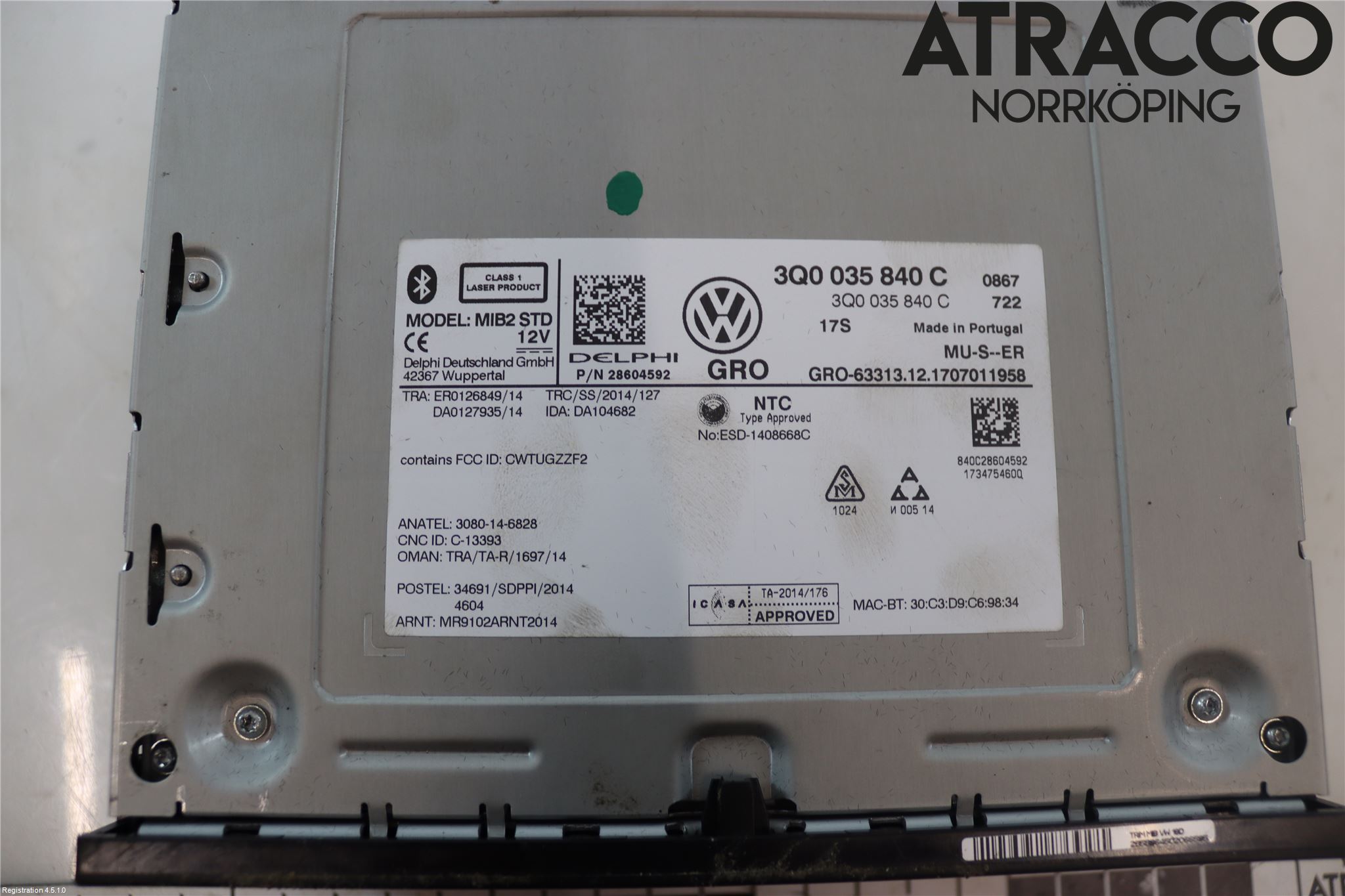 Volkswagen VW PASSAT 15-19 Stereo Radio Med Cd
