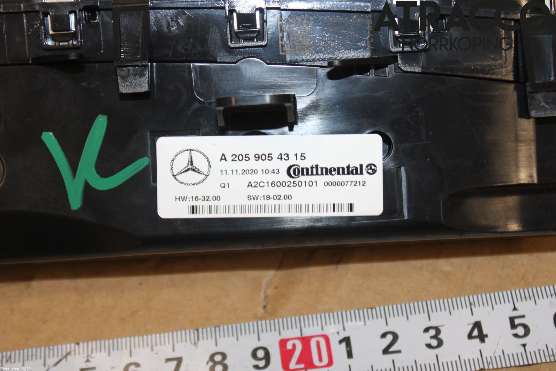 Mercedes-Benz MB GLC-KLASS (X253/C253) 15-22 Varmeapparat Panel(Regulering)