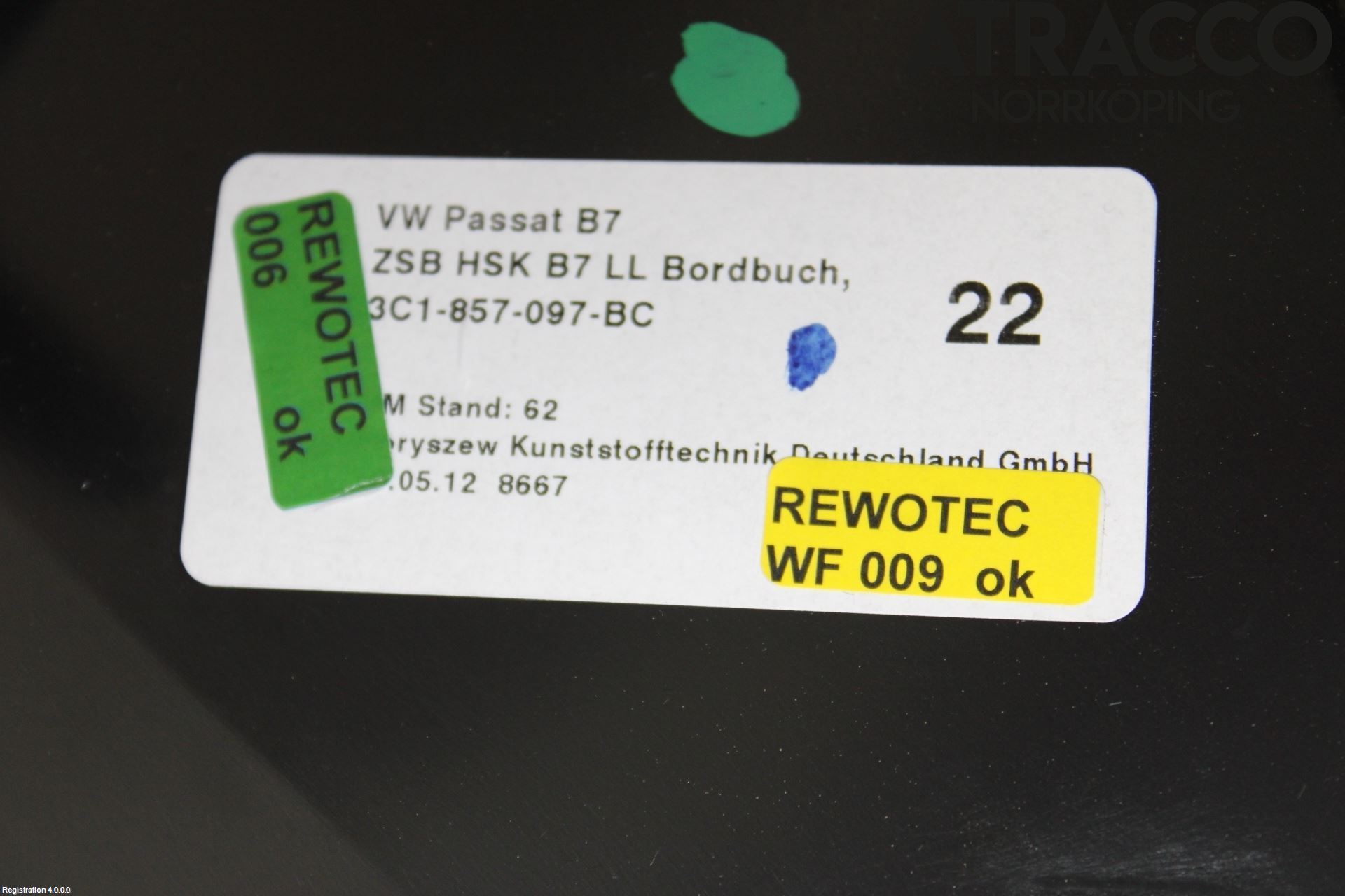Volkswagen VW PASSAT 11-14 Innr Hanskerom