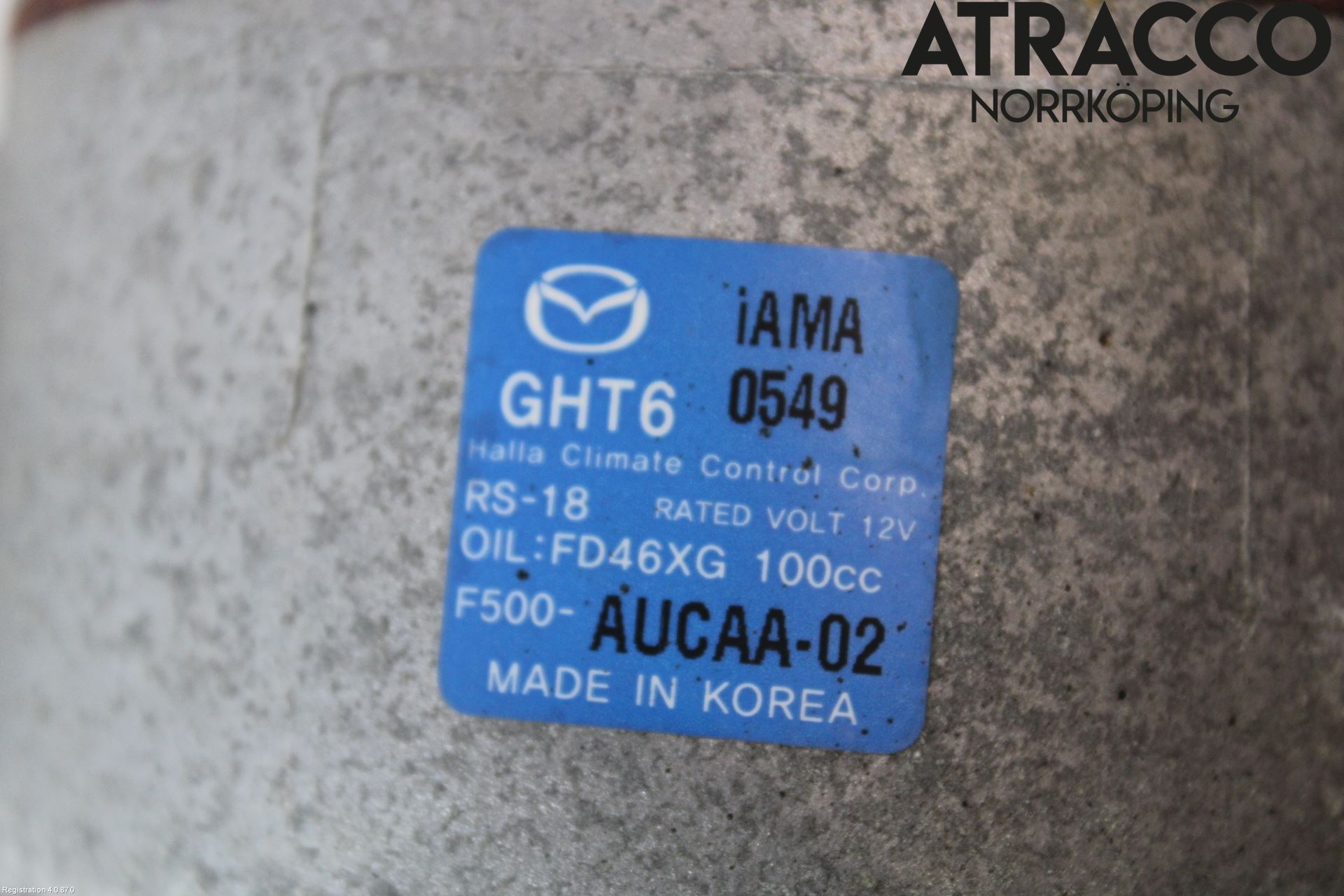 Mazda 6 13- Varme Ac Kompressor