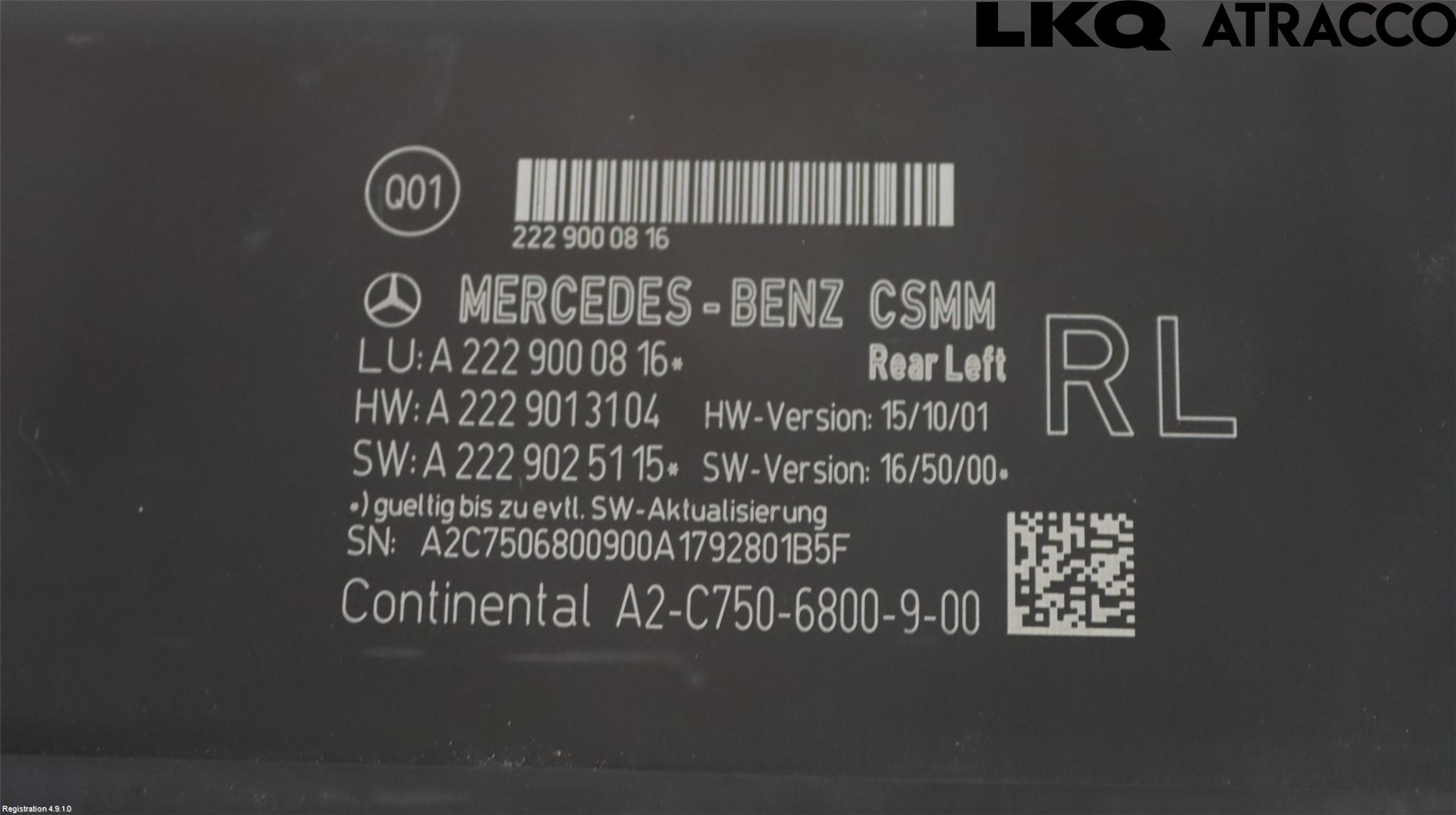 Mercedes-Benz MB S-KLASS (W222) 13-20 Styreenhet Øvrig