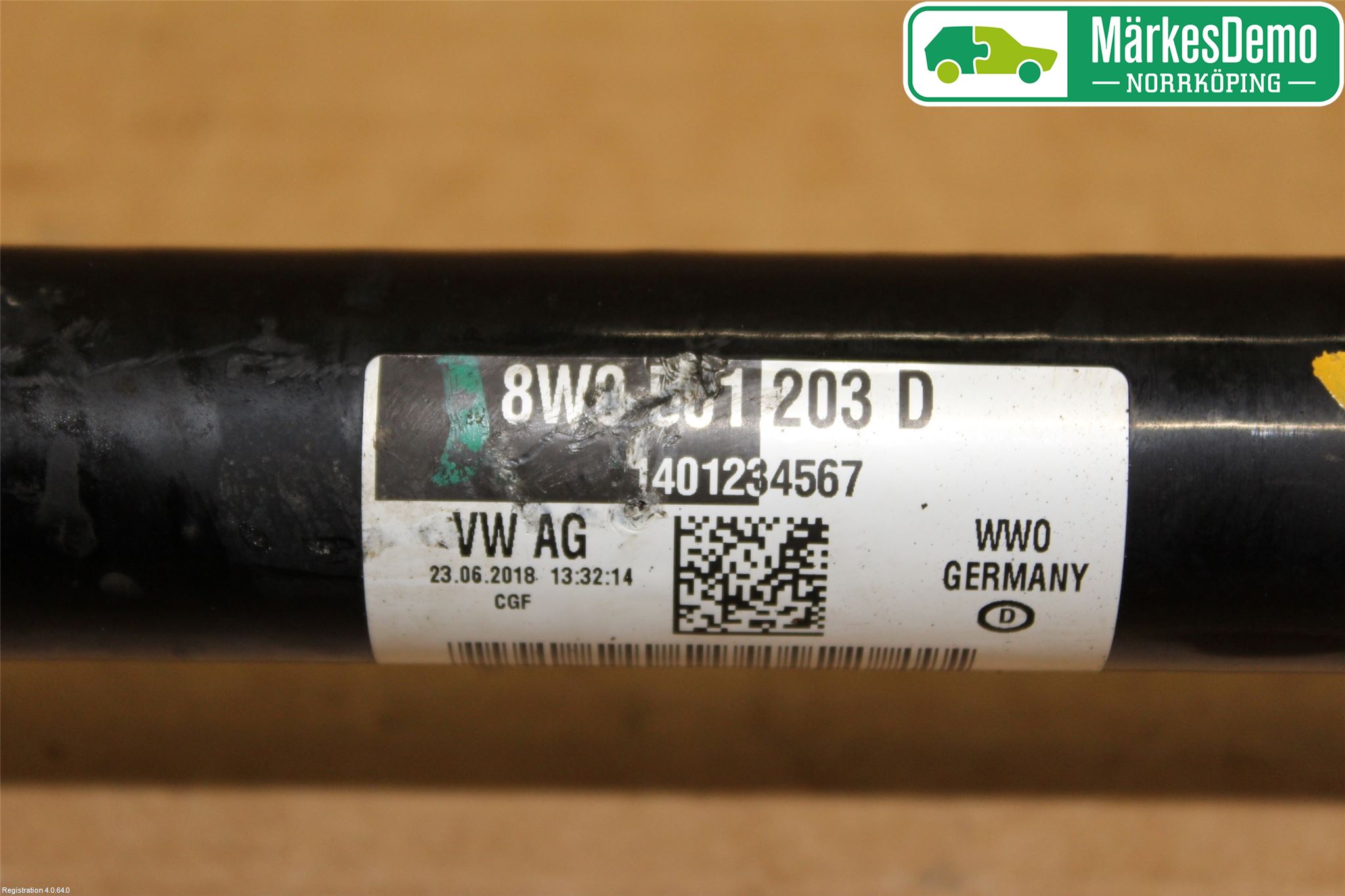 Audi A4/S4 B9 16-19 Drivaksel Bak Kompl Venstre