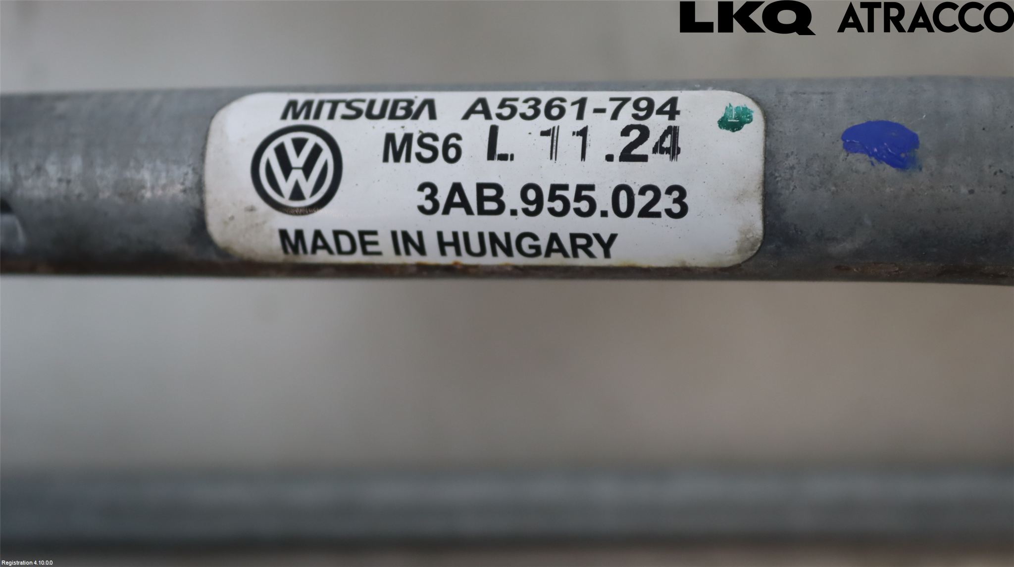 Volkswagen VW PASSAT 11-14 Viskeroverføring Frontrute