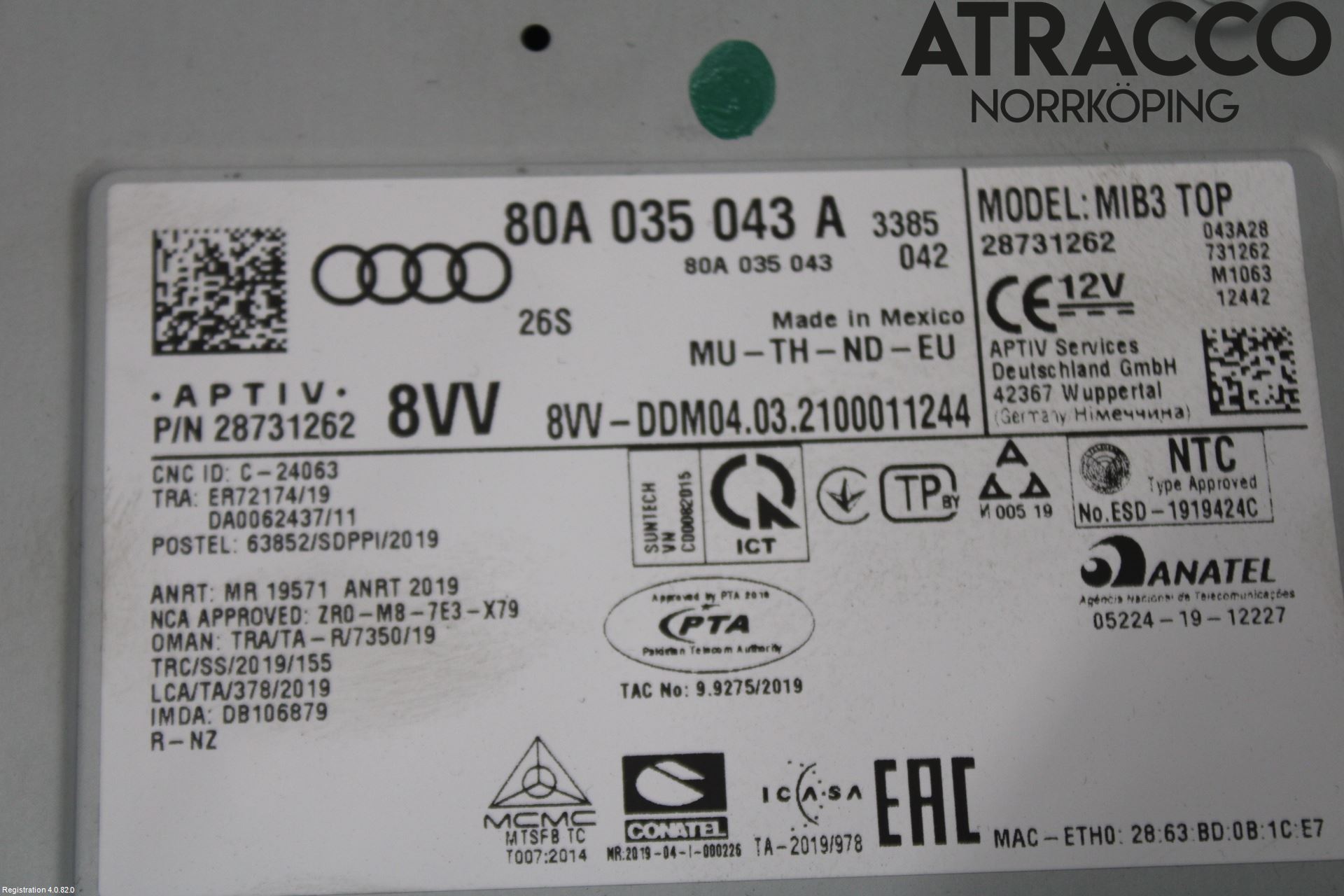 Audi Q5/SQ5 17- Stereo Radio Med Cd