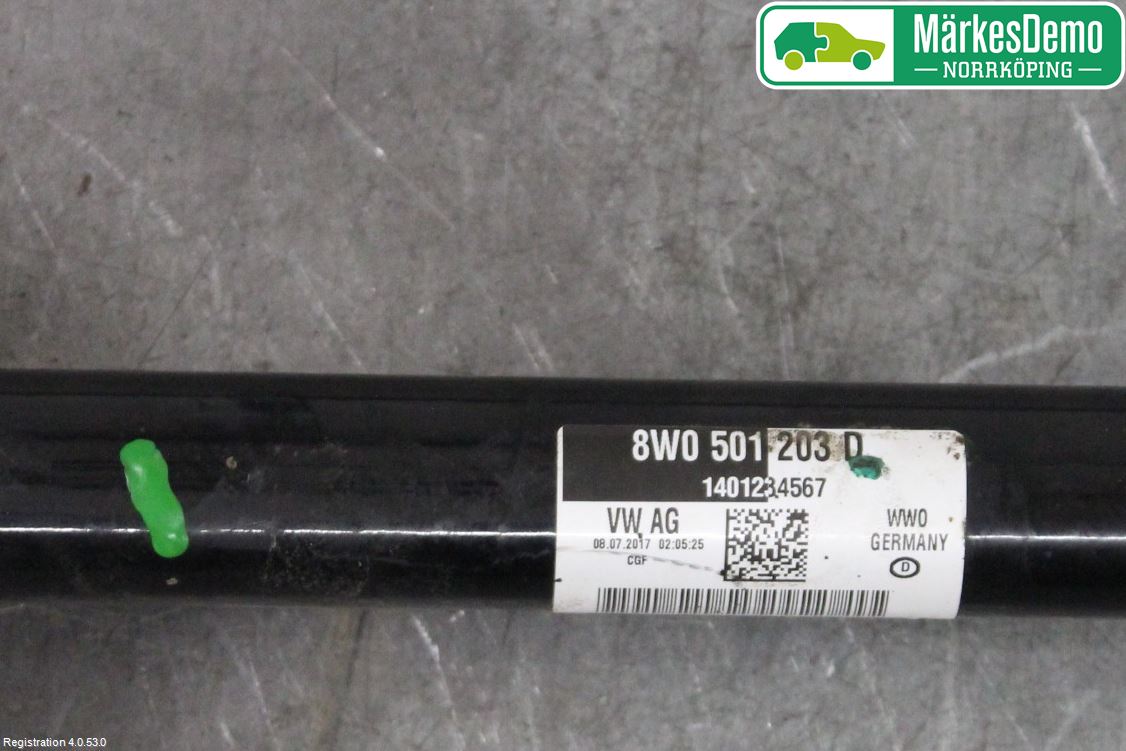 Audi A4/S4 B9 16-19 Drivaksel Bak Kompl Venstre