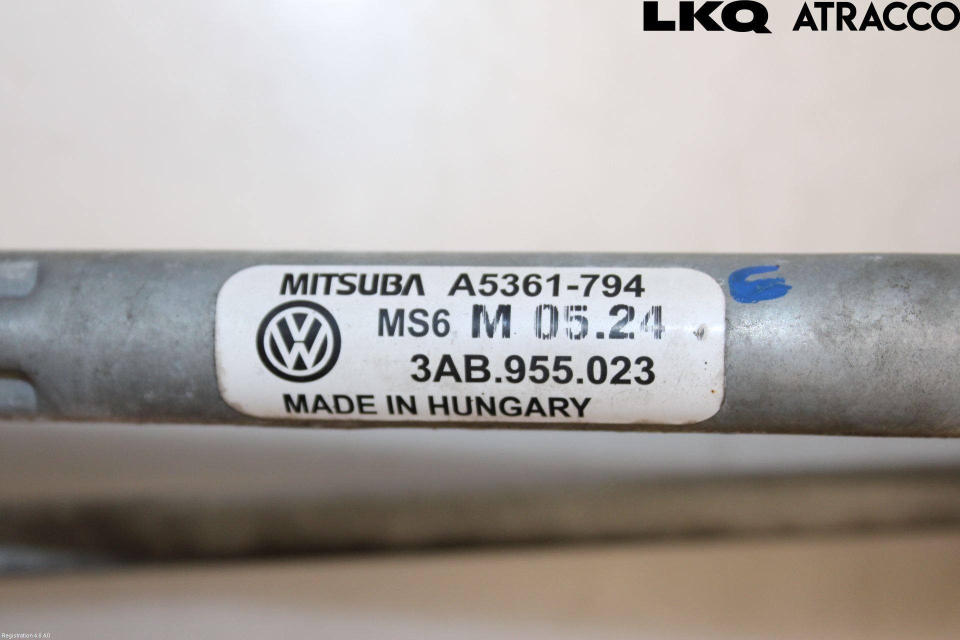 Volkswagen VW PASSAT 11-14 Viskeroverføring Frontrute