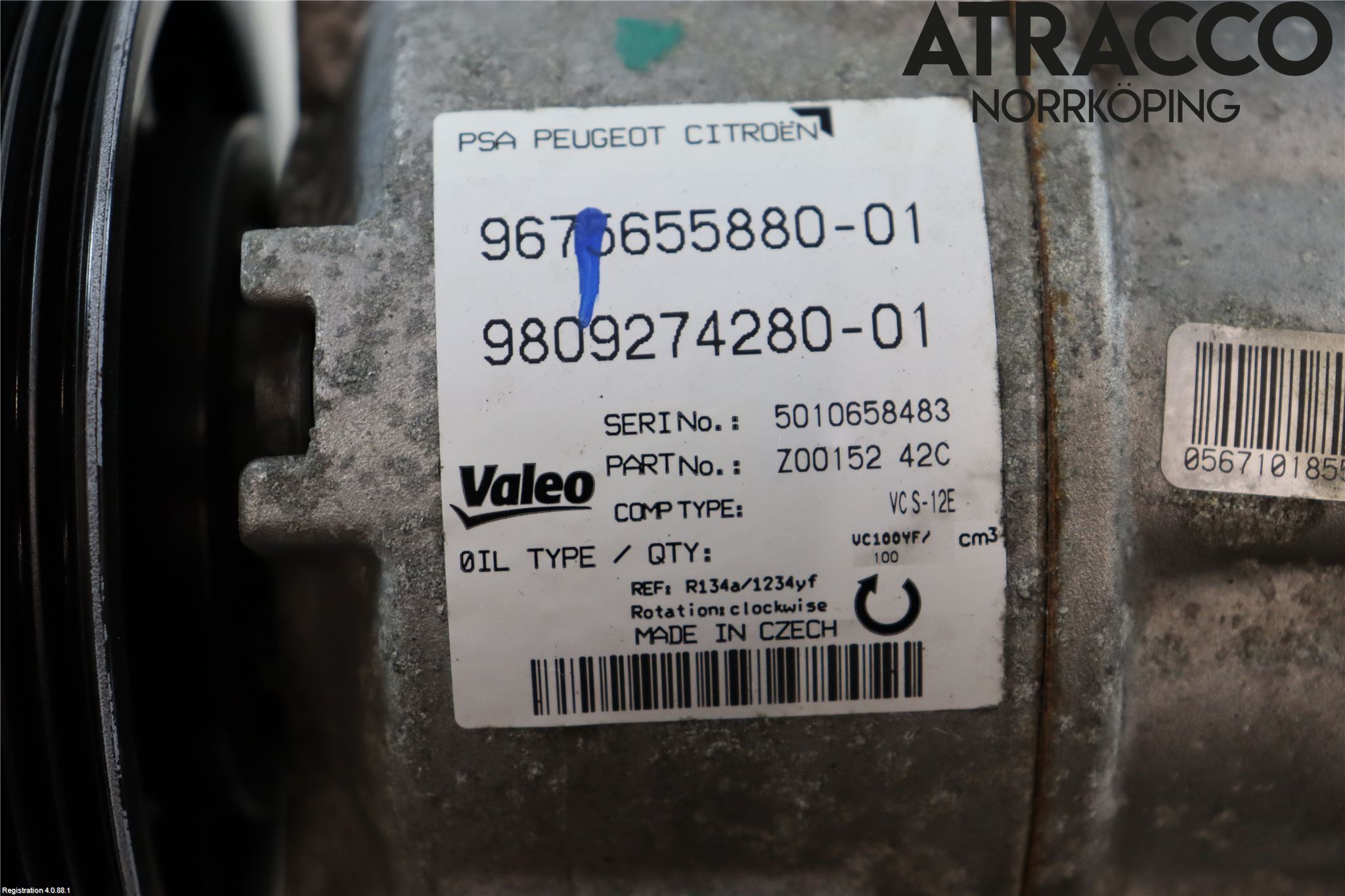 Peugeot 308 14-21 Varme Ac Kompressor