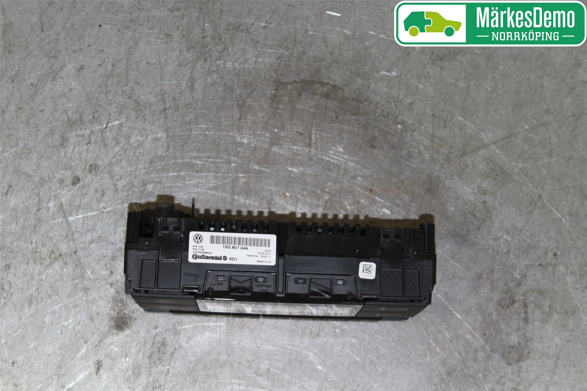 Volkswagen VW UP! / E-UP! Varmeapparat Panel(Regulering)