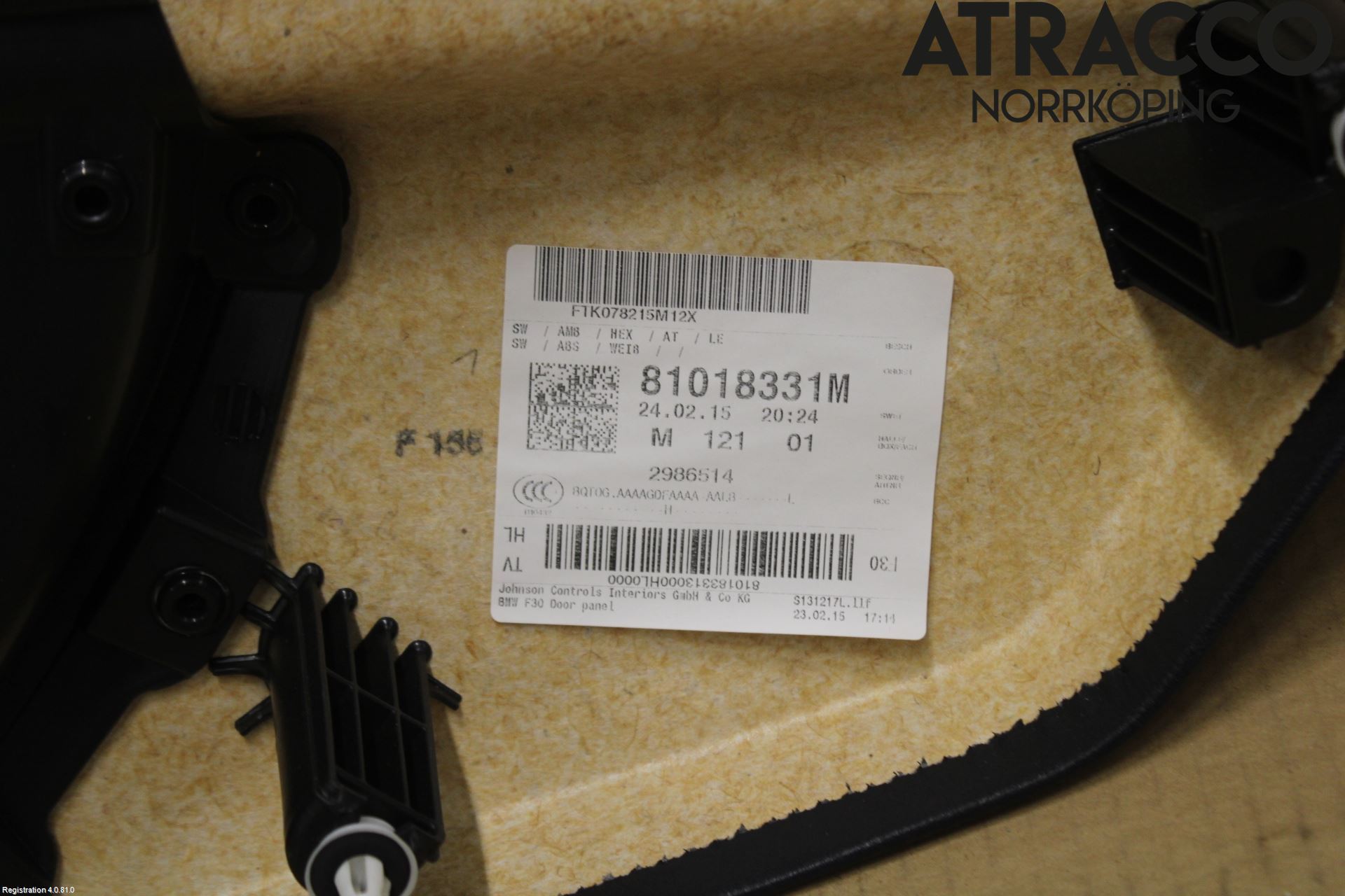 BMW 3 F30/F31/F80 12-19 Innr Dørtrekk Venstre