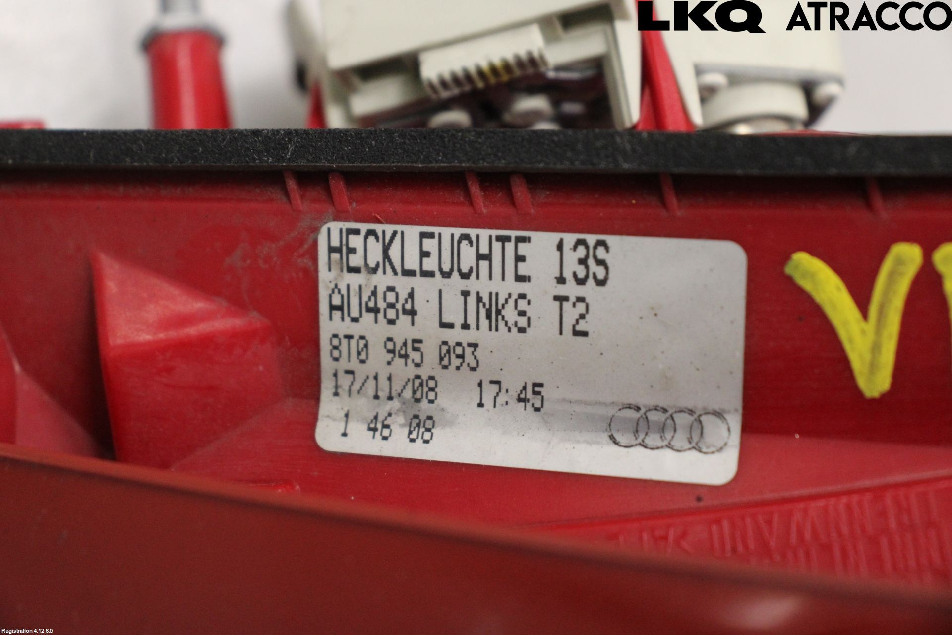 Audi A5 07-16 Baklykt Venstre  På Luke(Indre